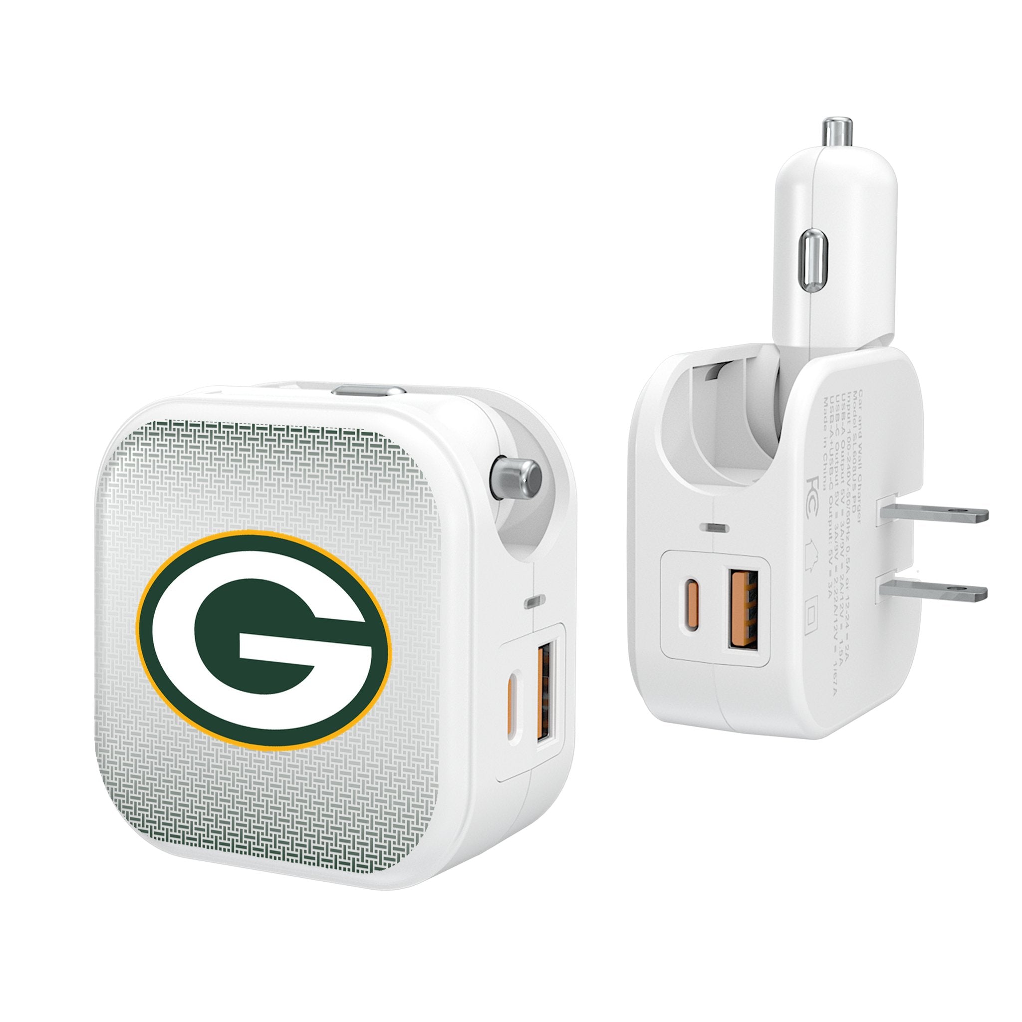 Green Bay Packers Linen 2 in 1 USB Charger - Sports Gifts, Sports Memorabilia, Sports Collectibles, Fan Shop