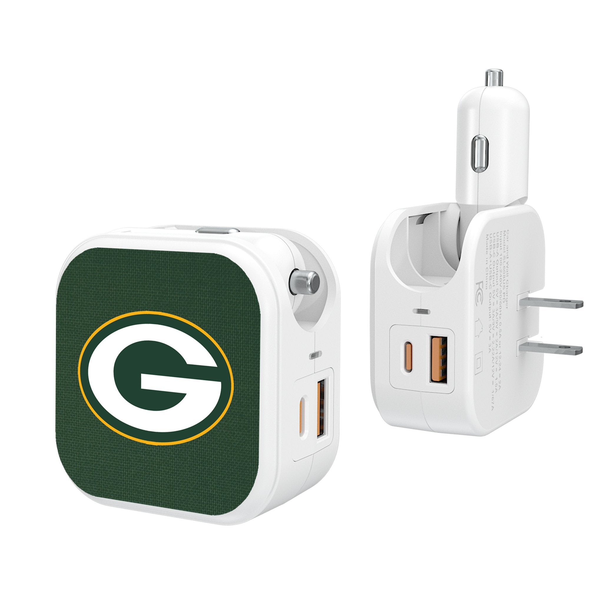 Green Bay Packers Solid 2 in 1 USB Charger - Sports Gifts, Sports Memorabilia, Sports Collectibles, Fan Shop