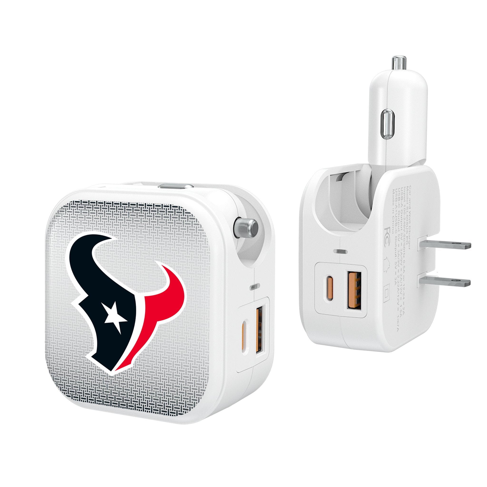 Houston Texans Linen 2 in 1 USB Charger - Sports Gifts, Sports Memorabilia, Sports Collectibles, Fan Shop