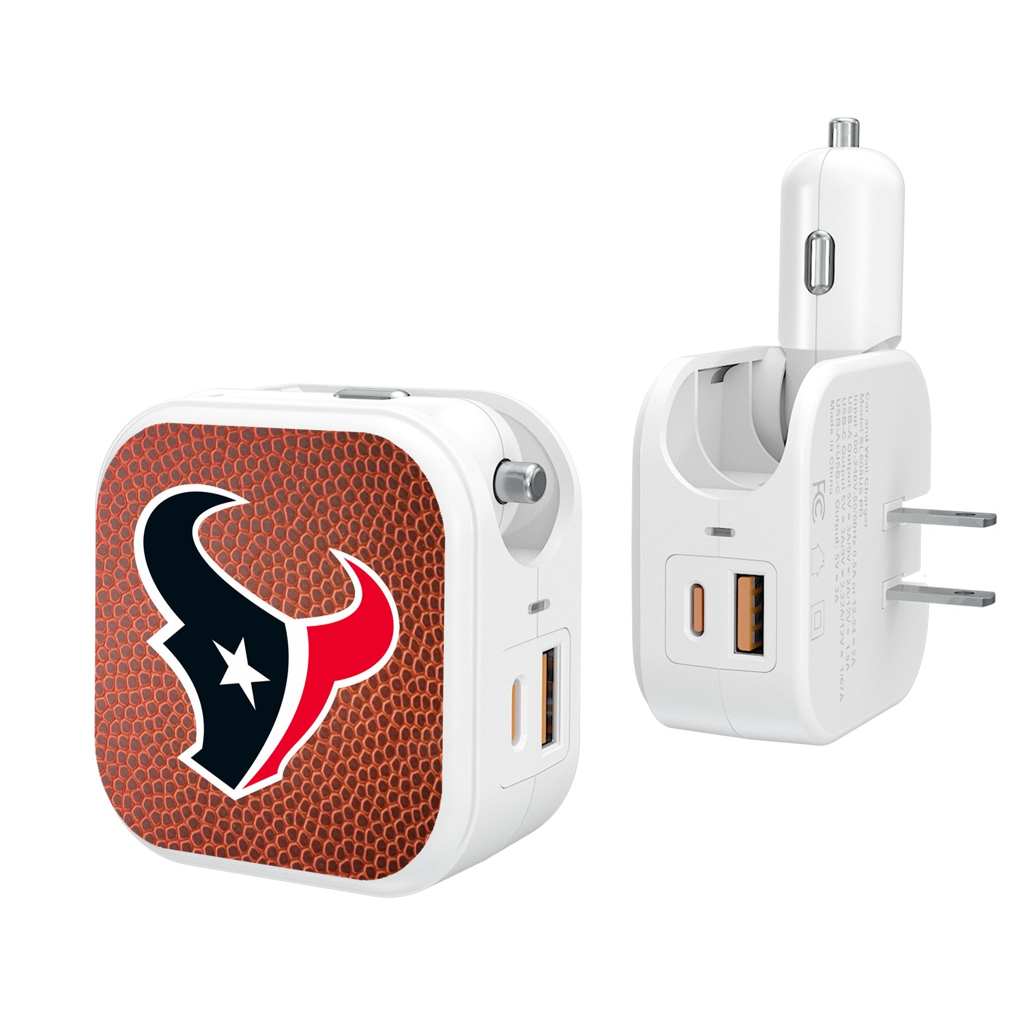 Houston Texans Football 2 in 1 USB Charger - Sports Gifts, Sports Memorabilia, Sports Collectibles, Fan Shop