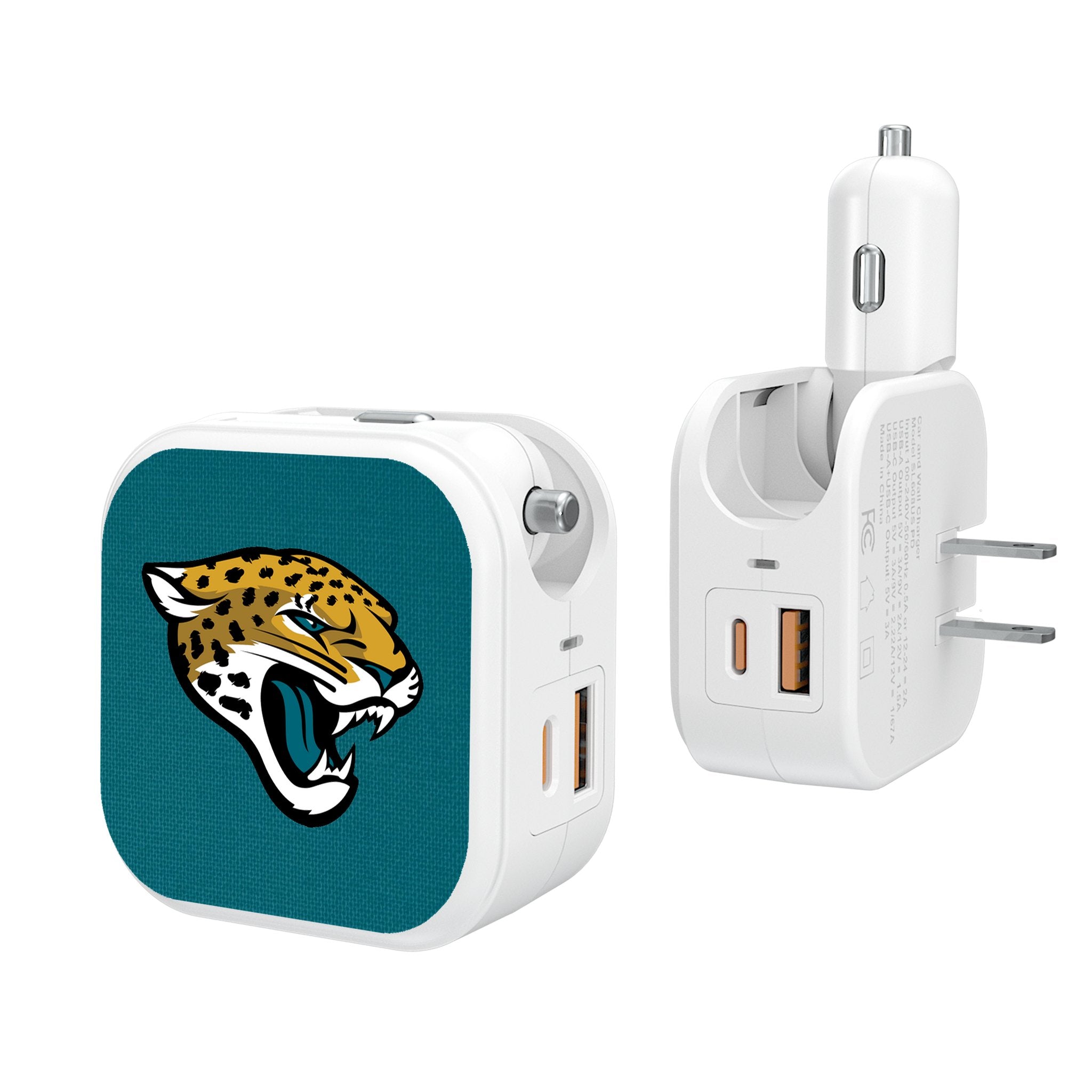 Jacksonville Jaguars Solid 2 in 1 USB Charger - Sports Gifts, Sports Memorabilia, Sports Collectibles, Fan Shop