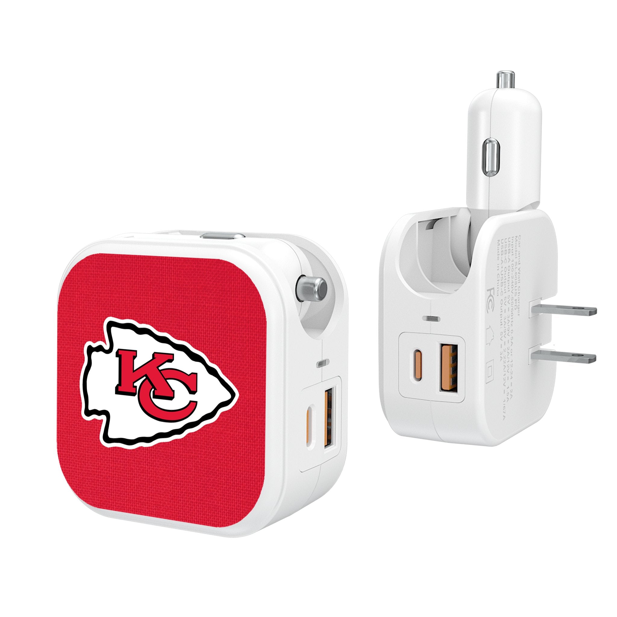Kansas City Chiefs Solid 2 in 1 USB Charger - Sports Gifts, Sports Memorabilia, Sports Collectibles, Fan Shop