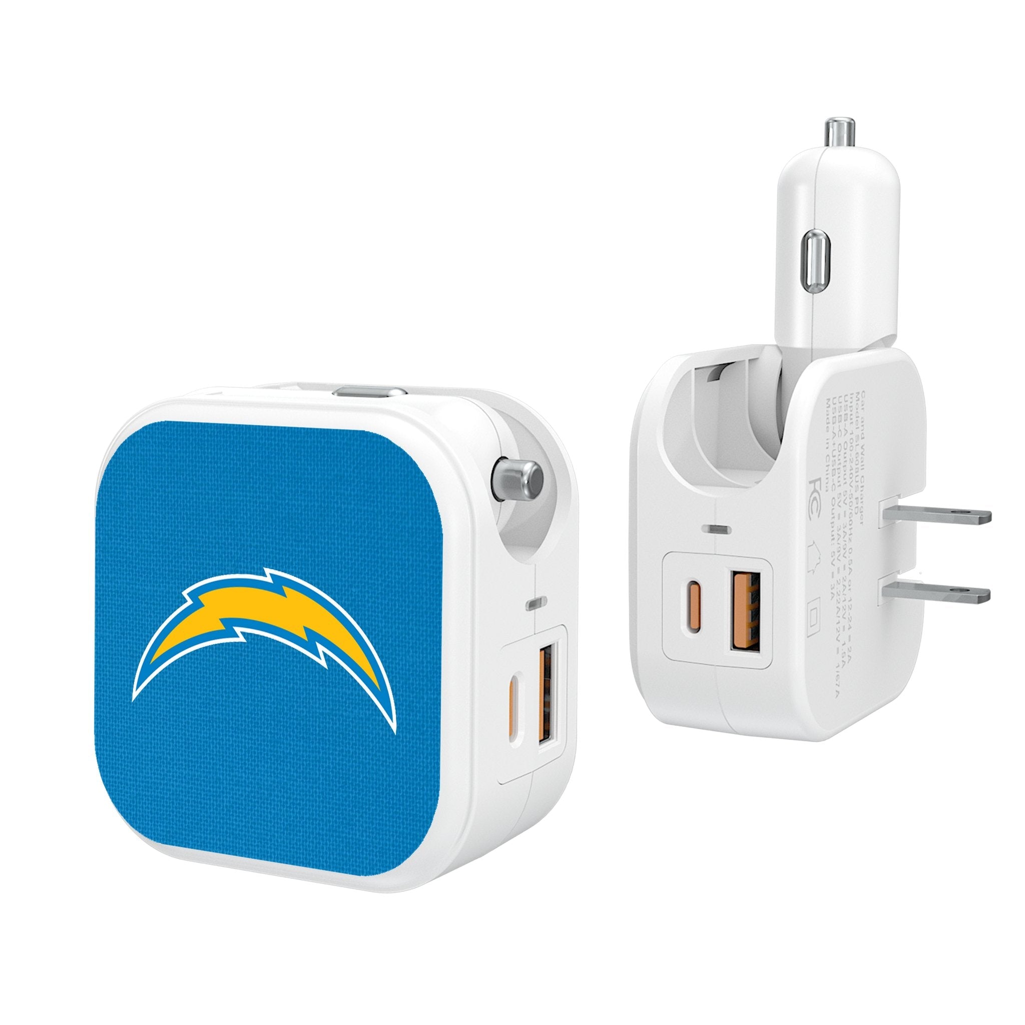 Los Angeles Chargers Solid 2 in 1 USB Charger - Sports Gifts, Sports Memorabilia, Sports Collectibles, Fan Shop