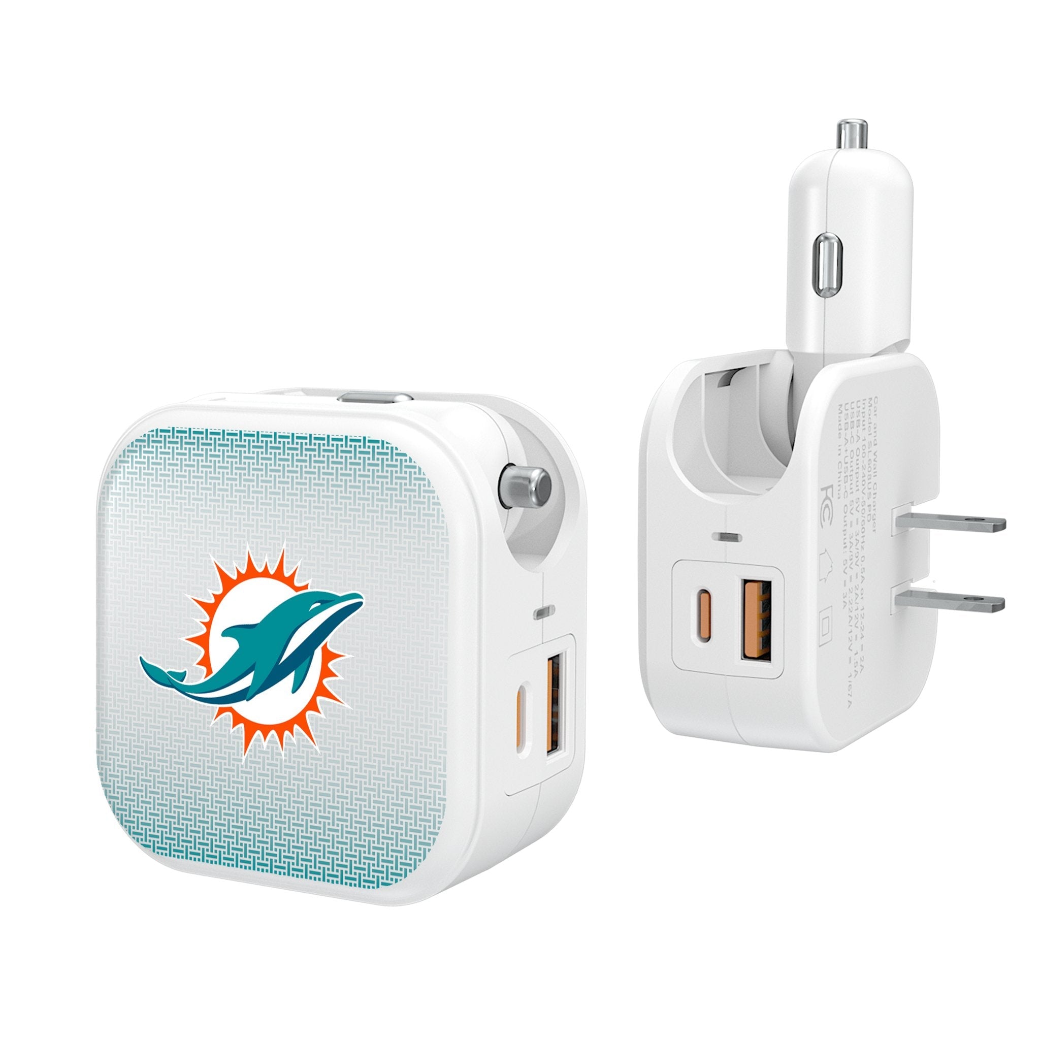 Miami Dolphins Linen 2 in 1 USB Charger - Sports Gifts, Sports Memorabilia, Sports Collectibles, Fan Shop