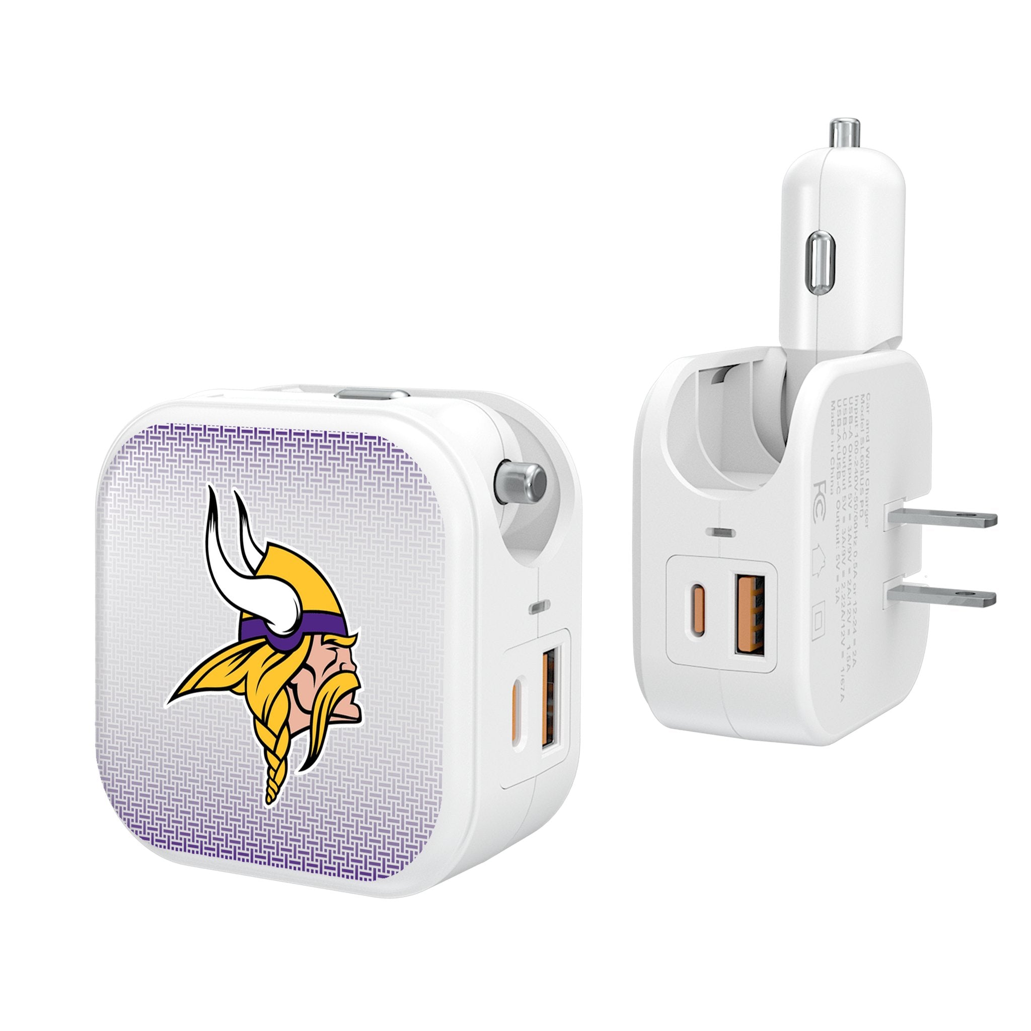 Minnesota Vikings Linen 2 in 1 USB Charger - Sports Gifts, Sports Memorabilia, Sports Collectibles, Fan Shop