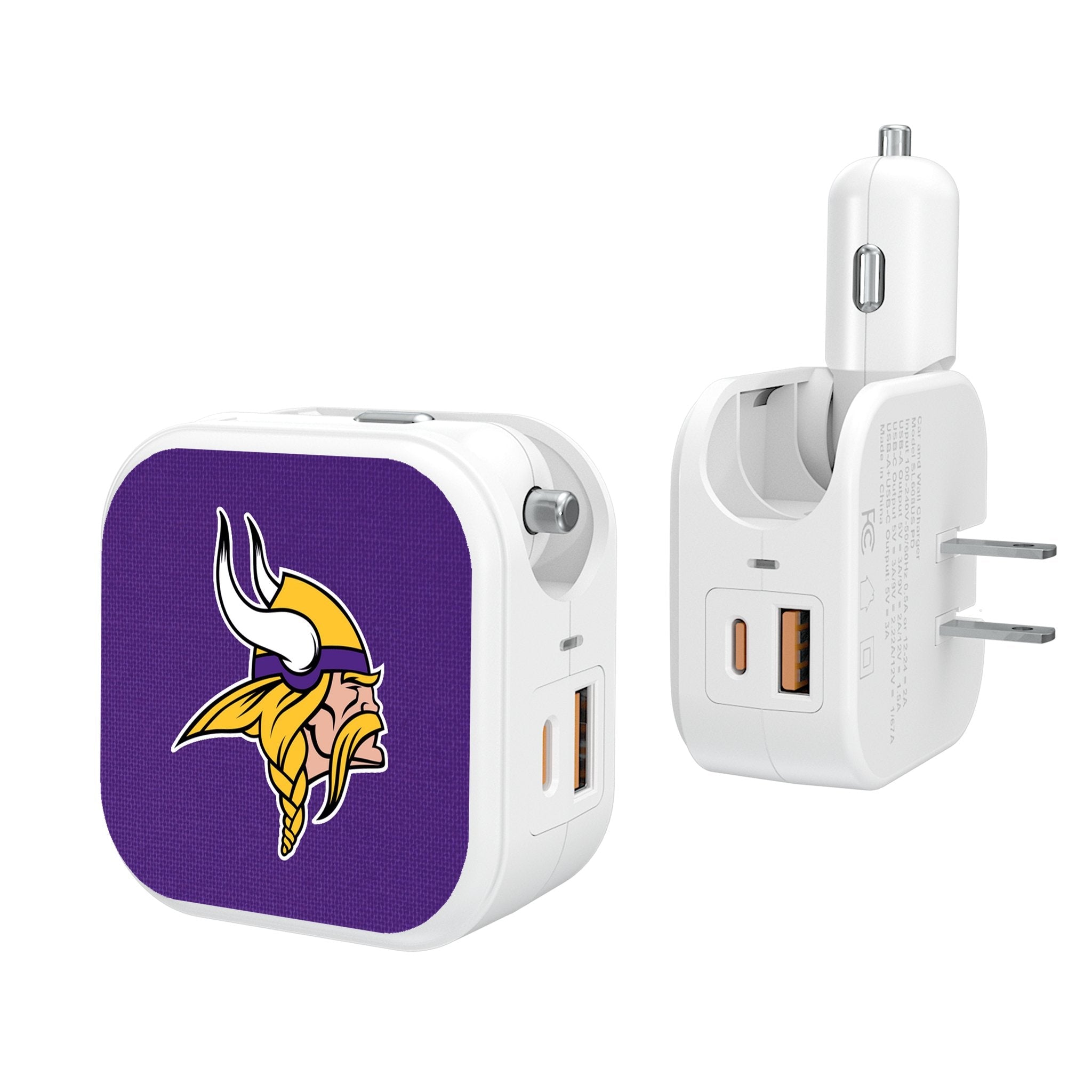 Minnesota Vikings Solid 2 in 1 USB Charger - Sports Gifts, Sports Memorabilia, Sports Collectibles, Fan Shop