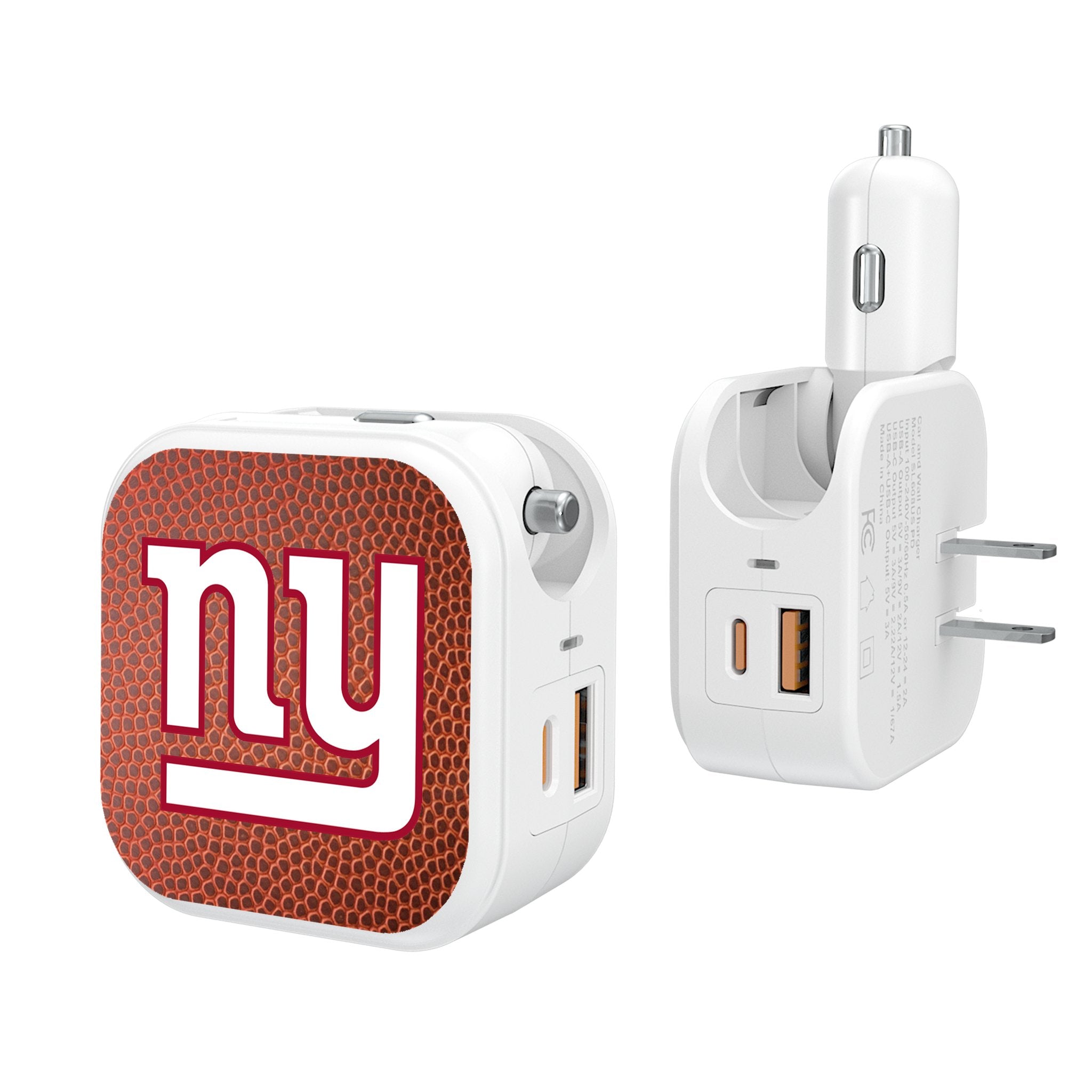 New York Giants Football 2 in 1 USB Charger - Sports Gifts, Sports Memorabilia, Sports Collectibles, Fan Shop