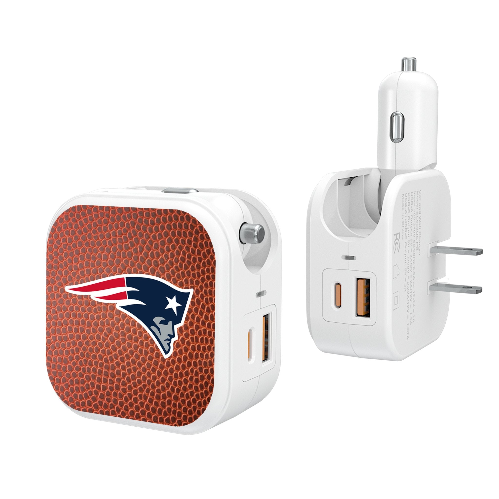 New England Patriots Football 2 in 1 USB Charger - Sports Gifts, Sports Memorabilia, Sports Collectibles, Fan Shop