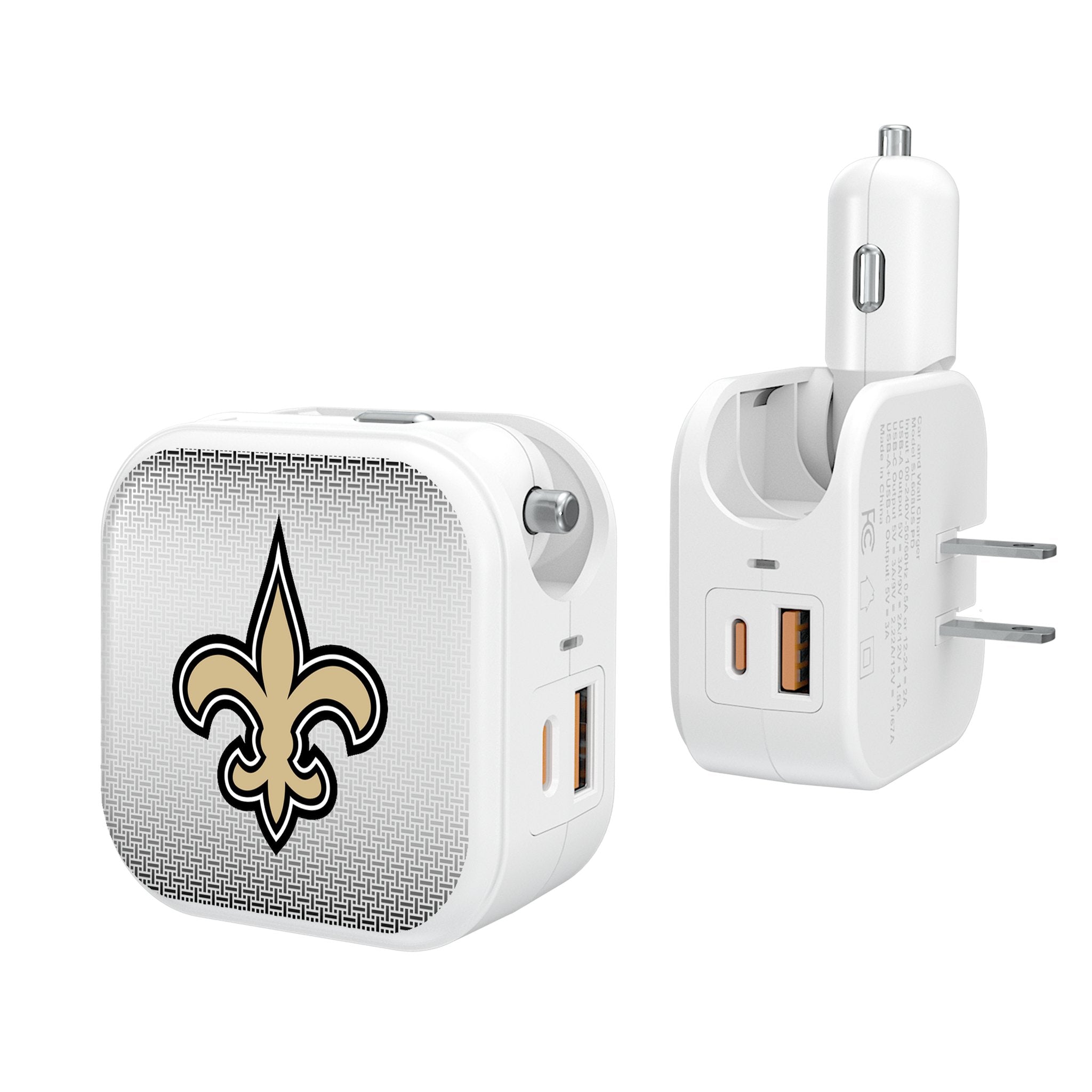 New Orleans Saints Linen 2 in 1 USB Charger - Sports Gifts, Sports Memorabilia, Sports Collectibles, Fan Shop