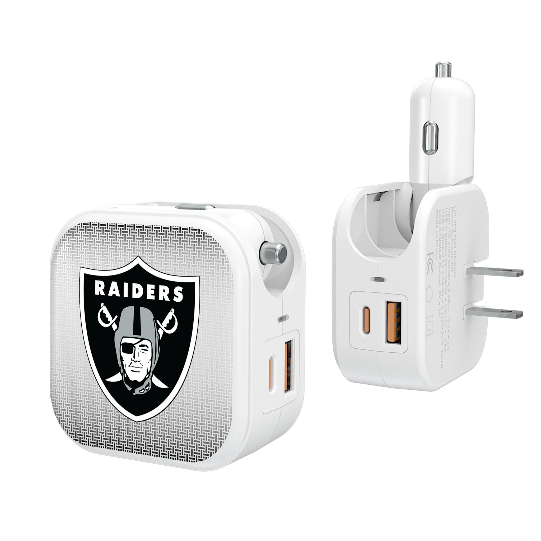 Las Vegas Raiders Linen 2 in 1 USB Charger - Sports Gifts, Sports Memorabilia, Sports Collectibles, Fan Shop
