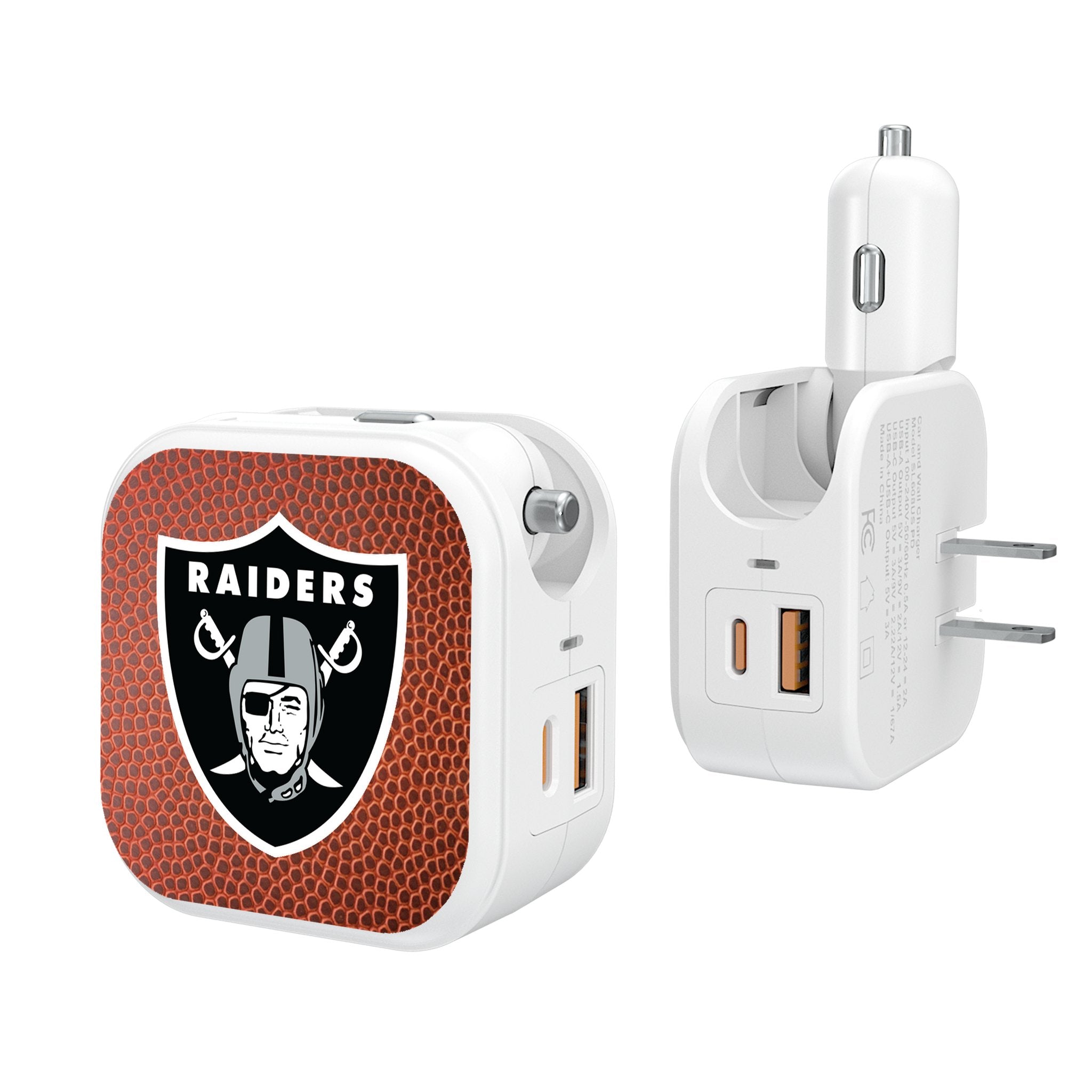 Las Vegas Raiders Football 2 in 1 USB Charger - Sports Gifts, Sports Memorabilia, Sports Collectibles, Fan Shop