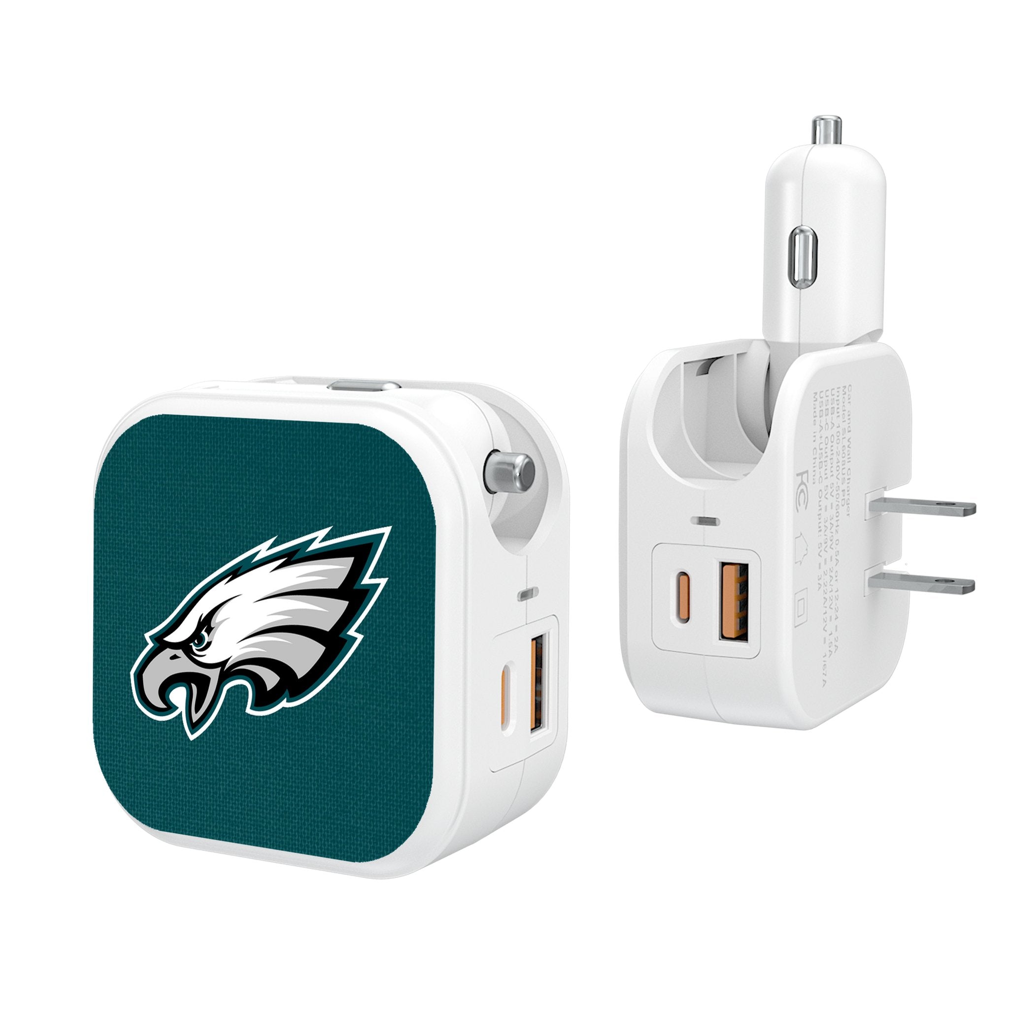 Philadelphia Eagles Solid 2 in 1 USB Charger - Sports Gifts, Sports Memorabilia, Sports Collectibles, Fan Shop