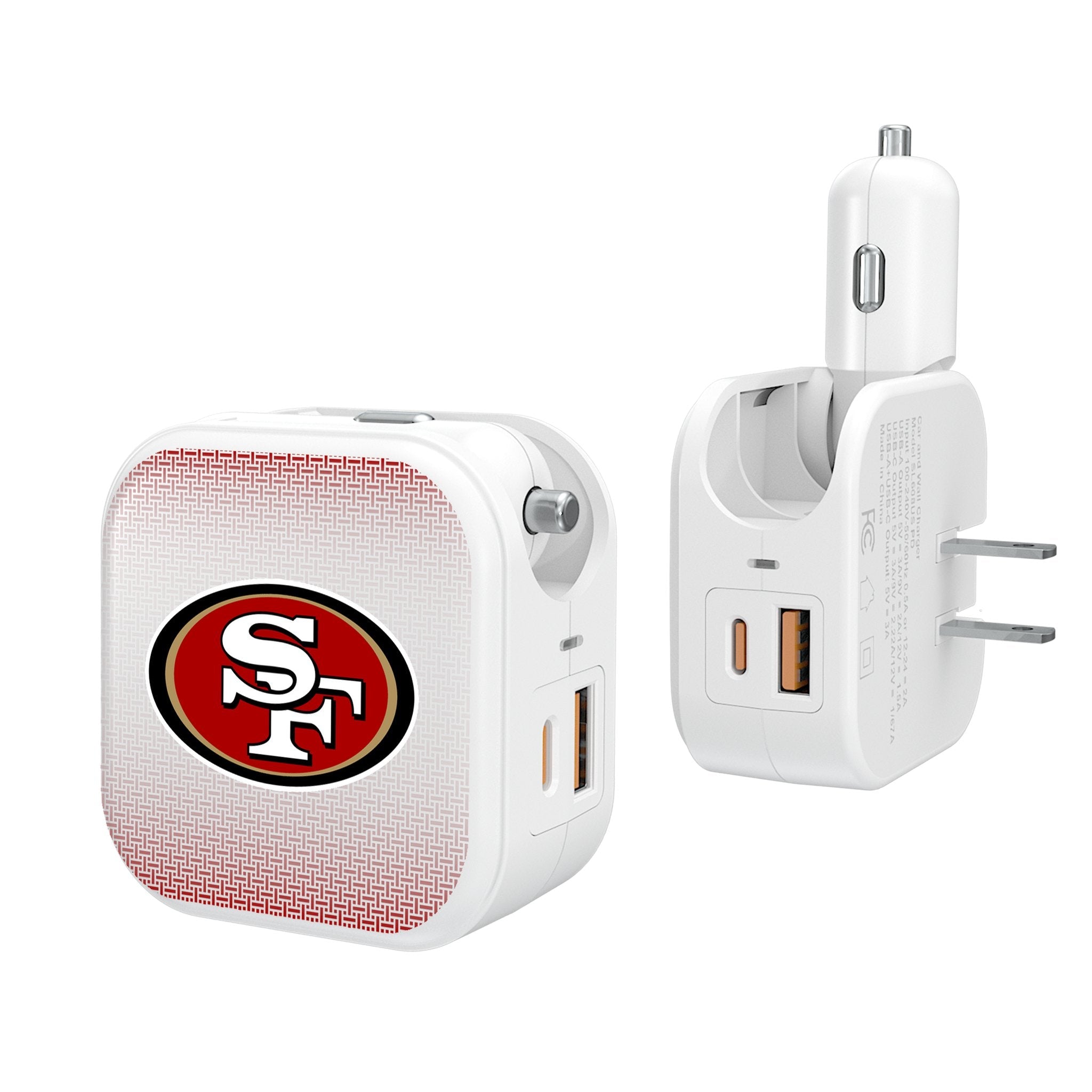 San Francisco 49ers Linen 2 in 1 USB Charger - Sports Gifts, Sports Memorabilia, Sports Collectibles, Fan Shop