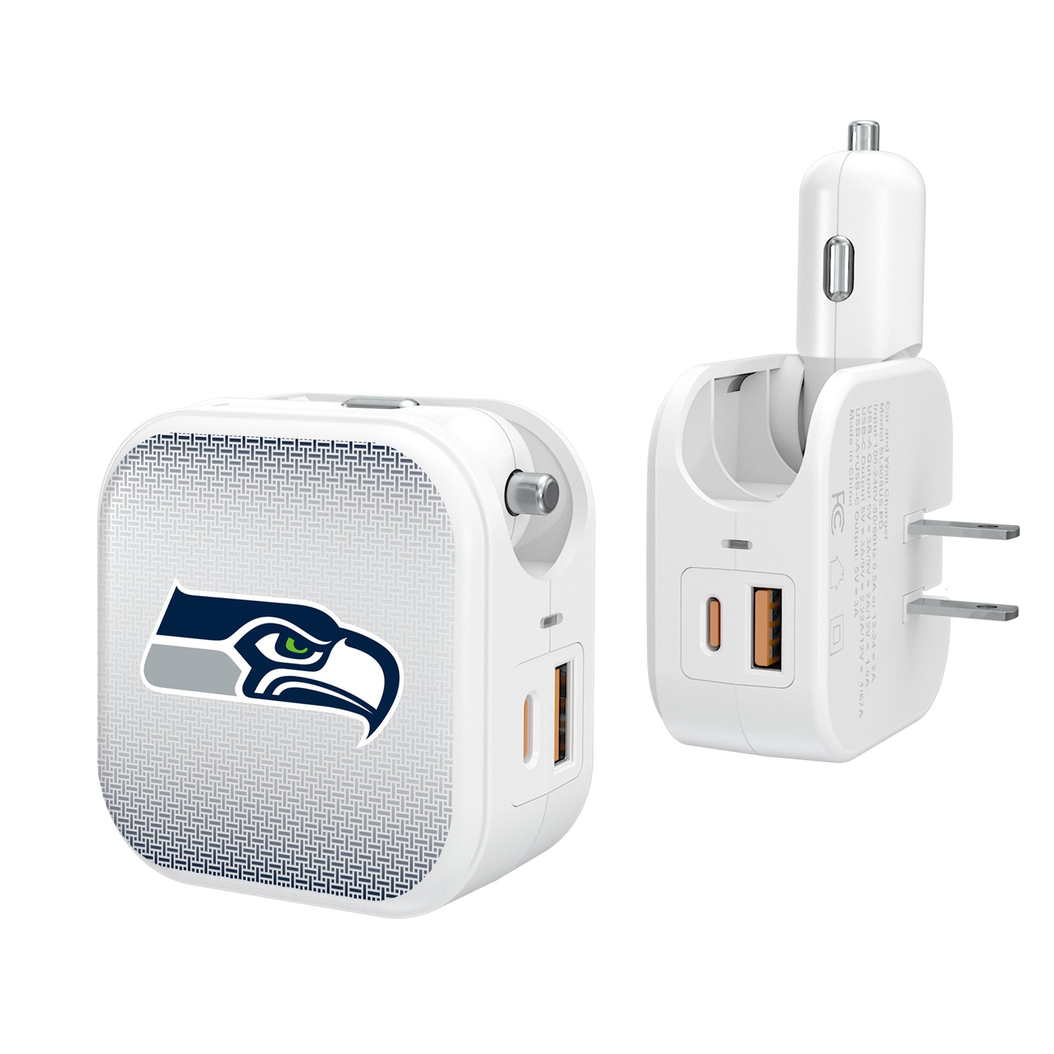 Seattle Seahawks Linen 2 in 1 USB Charger - Sports Gifts, Sports Memorabilia, Sports Collectibles, Fan Shop