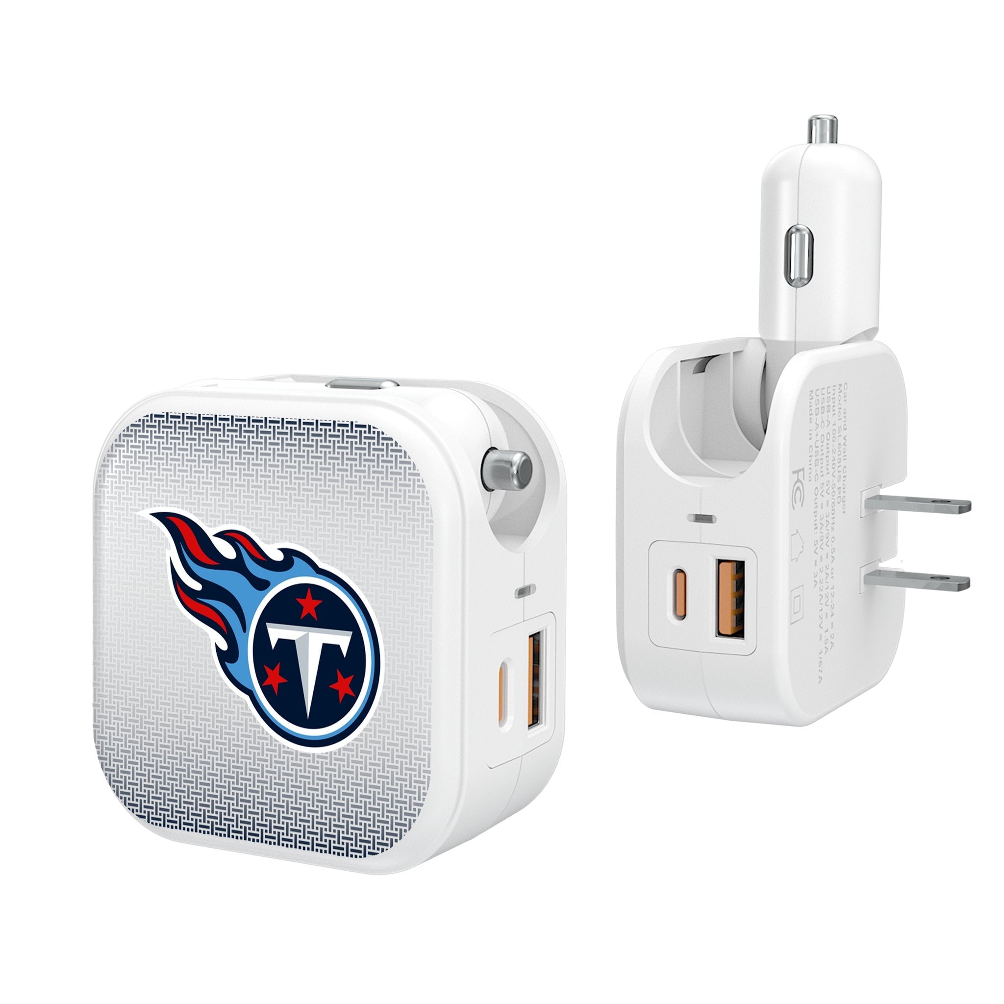 Tennessee Titans Linen 2 in 1 USB Charger - Sports Gifts, Sports Memorabilia, Sports Collectibles, Fan Shop
