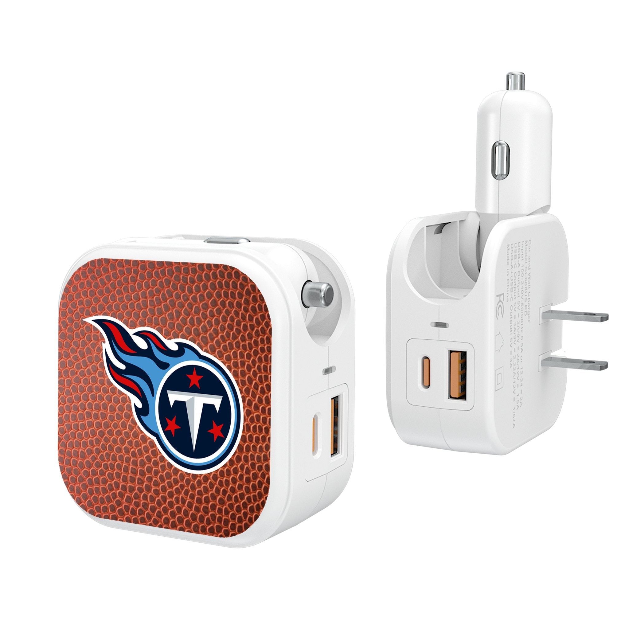 Tennessee Titans Football 2 in 1 USB Charger - Sports Gifts, Sports Memorabilia, Sports Collectibles, Fan Shop
