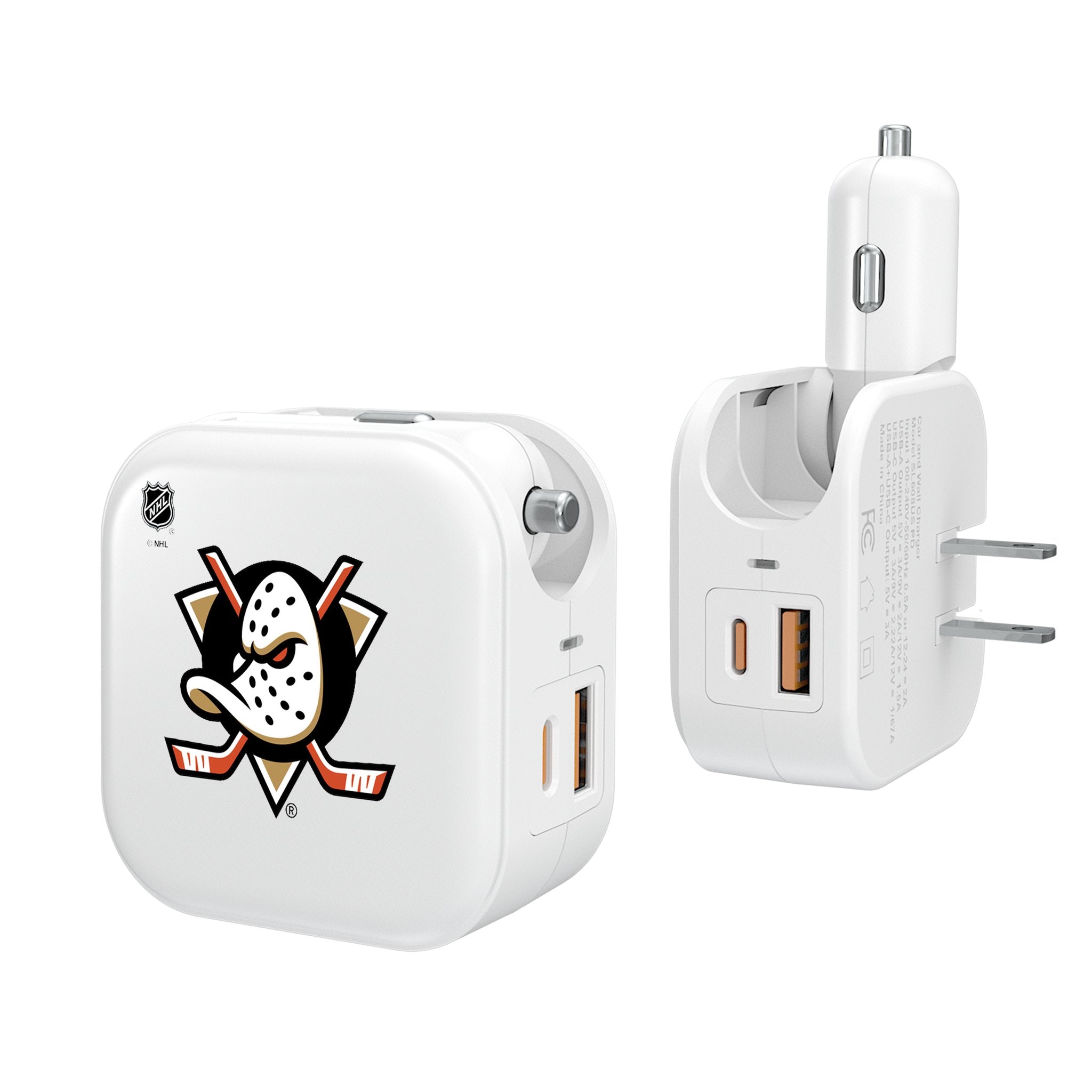 Anaheim Ducks Insignia 2 in 1 USB Charger - Sports Gifts, Sports Memorabilia, Sports Collectibles, Fan Shop