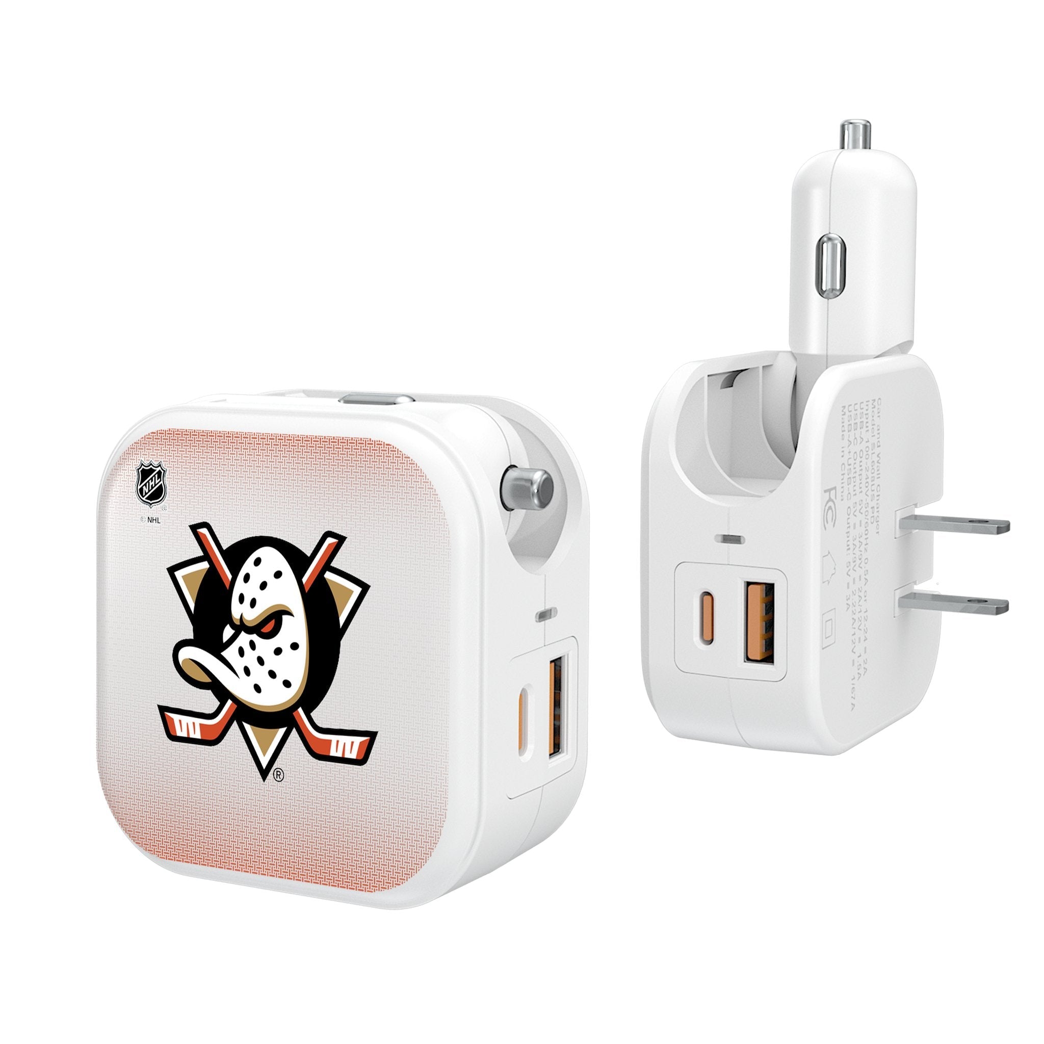 Anaheim Ducks Linen 2 in 1 USB Charger - Sports Gifts, Sports Memorabilia, Sports Collectibles, Fan Shop