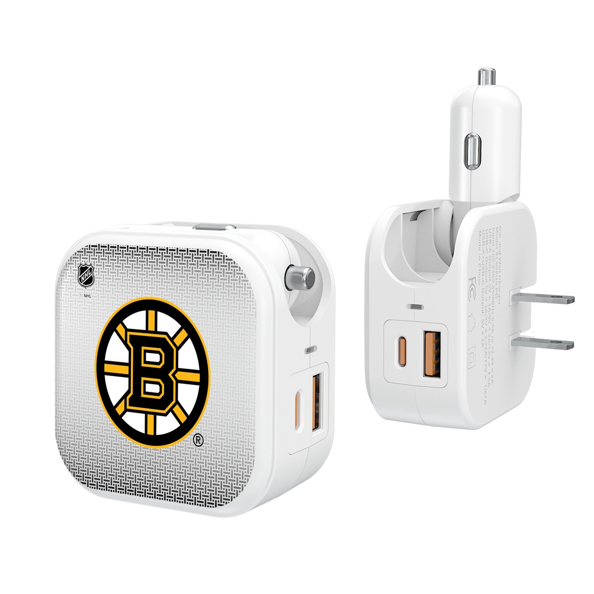 Boston Bruins Linen 2 in 1 USB Charger - Sports Gifts, Sports Memorabilia, Sports Collectibles, Fan Shop