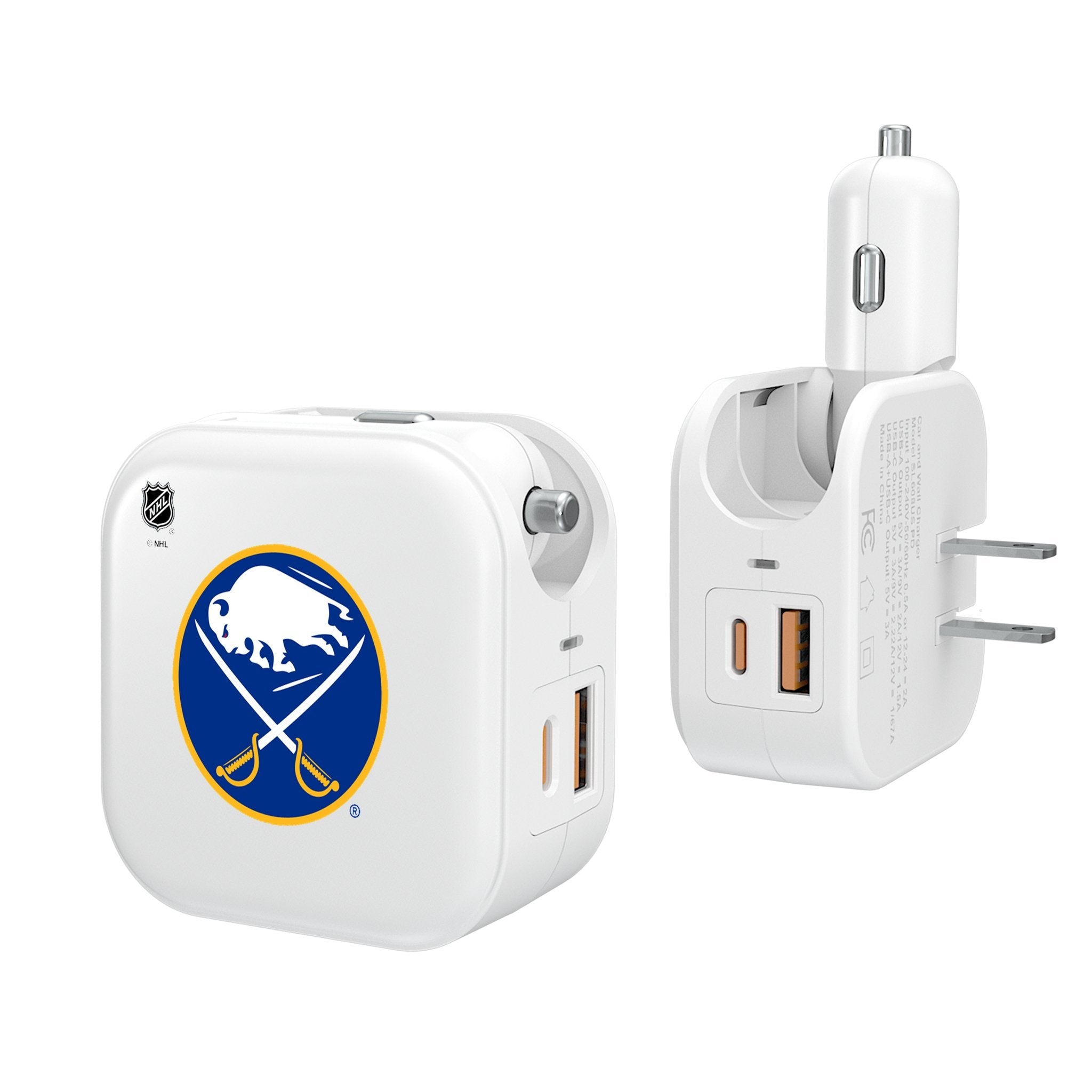 Buffalo Sabres Insignia 2 in 1 USB Charger - Sports Gifts, Sports Memorabilia, Sports Collectibles, Fan Shop