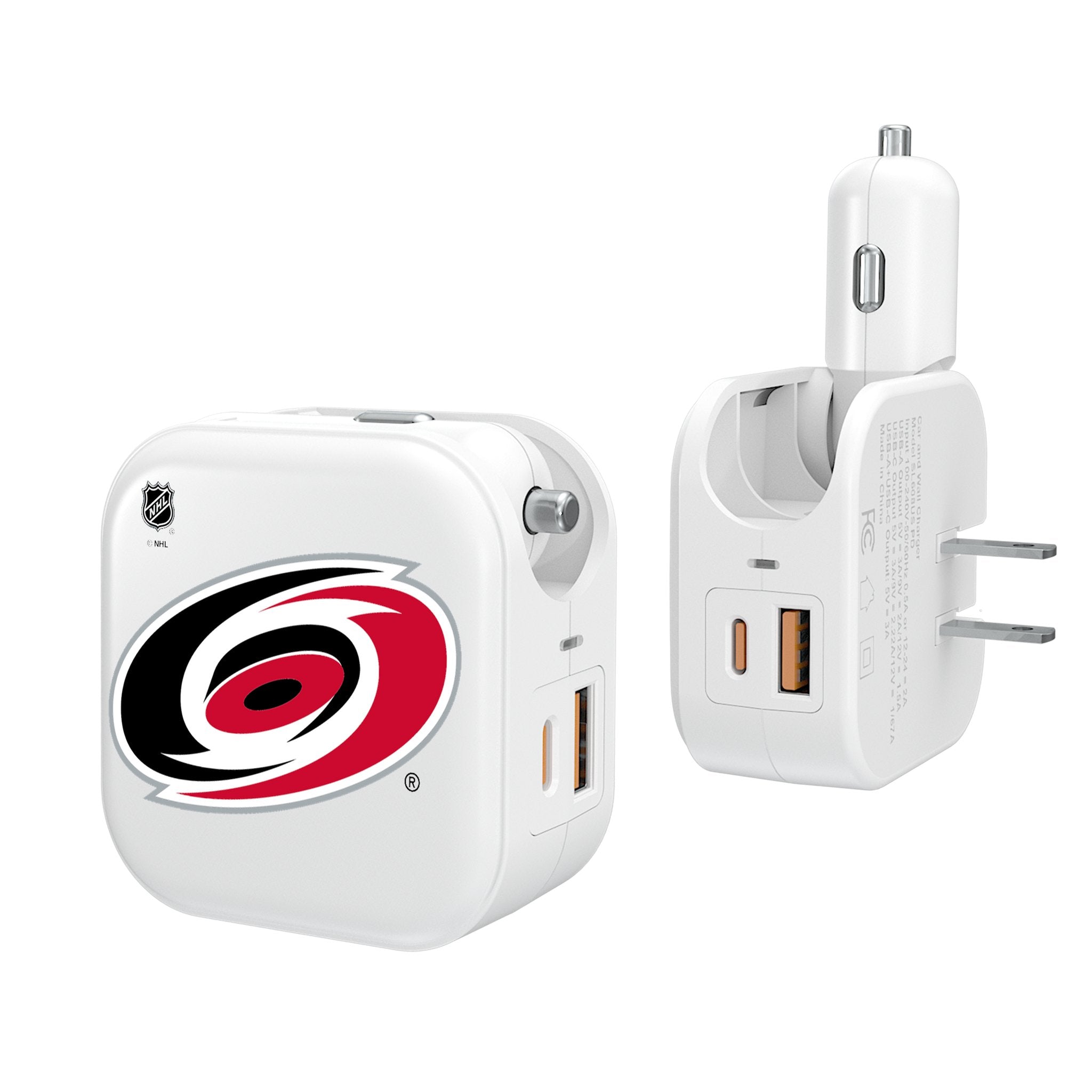 Carolina Hurricanes Insignia 2 in 1 USB Charger - Sports Gifts, Sports Memorabilia, Sports Collectibles, Fan Shop