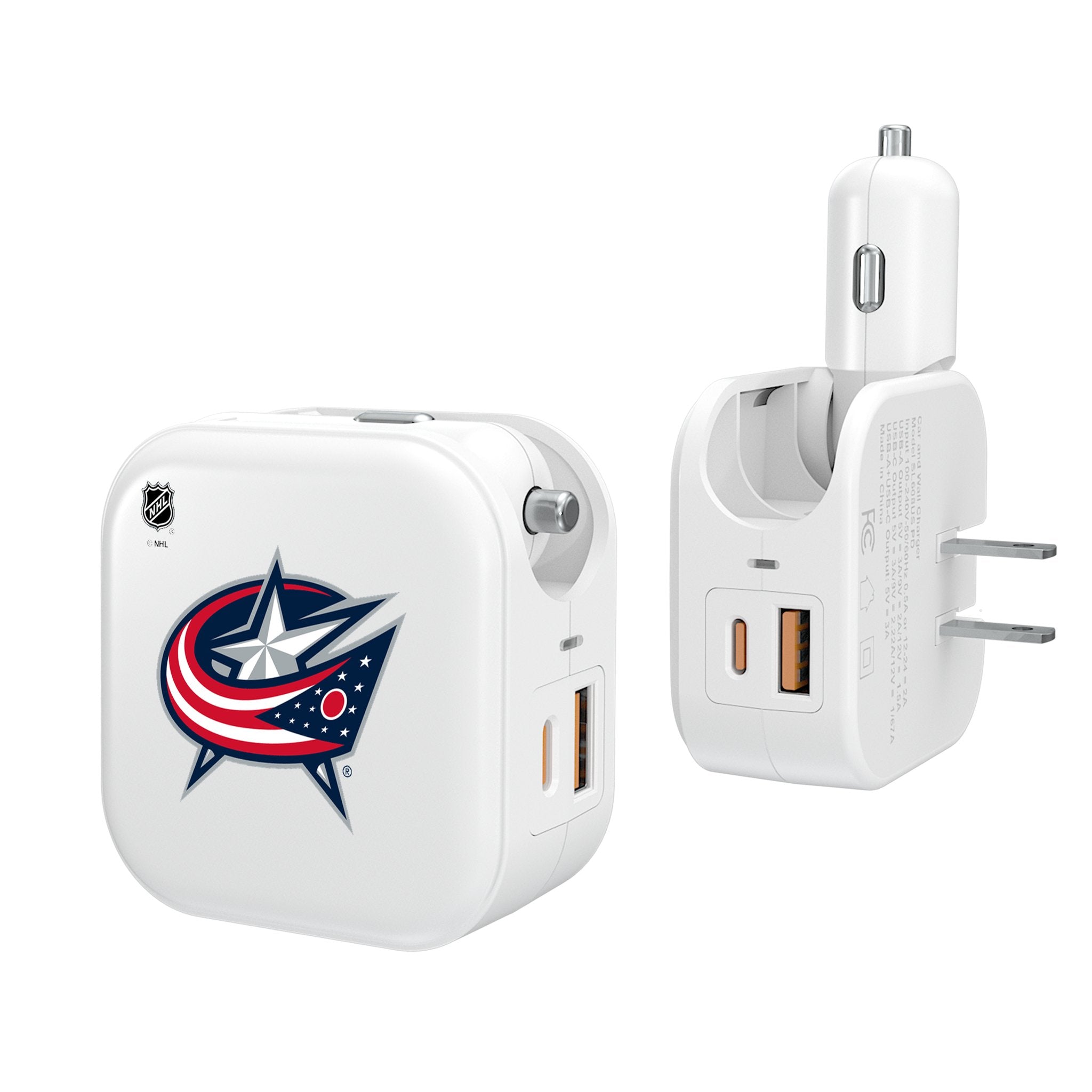 Columbus Blue Jackets Insignia 2 in 1 USB Charger - Sports Gifts, Sports Memorabilia, Sports Collectibles, Fan Shop