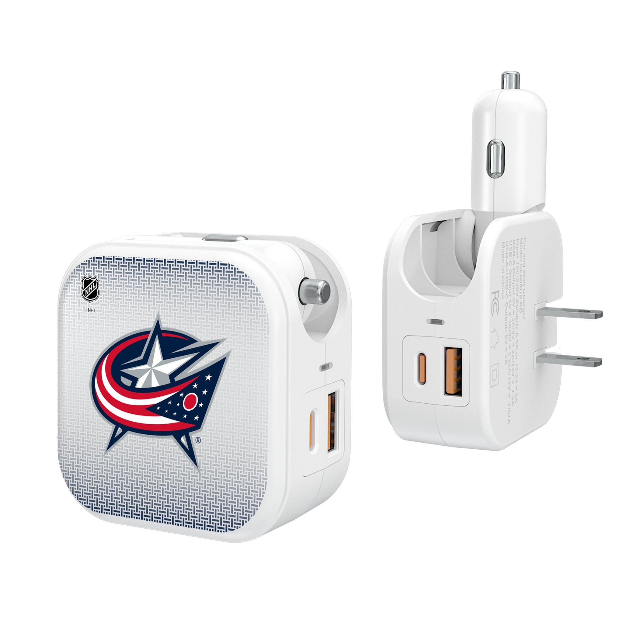 Columbus Blue Jackets Linen 2 in 1 USB Charger - Sports Gifts, Sports Memorabilia, Sports Collectibles, Fan Shop