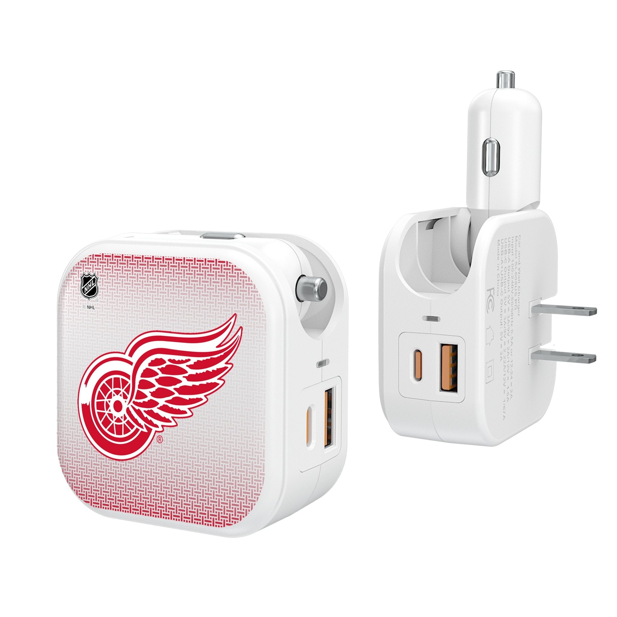 Detroit Red Wings Linen 2 in 1 USB Charger - Sports Gifts, Sports Memorabilia, Sports Collectibles, Fan Shop