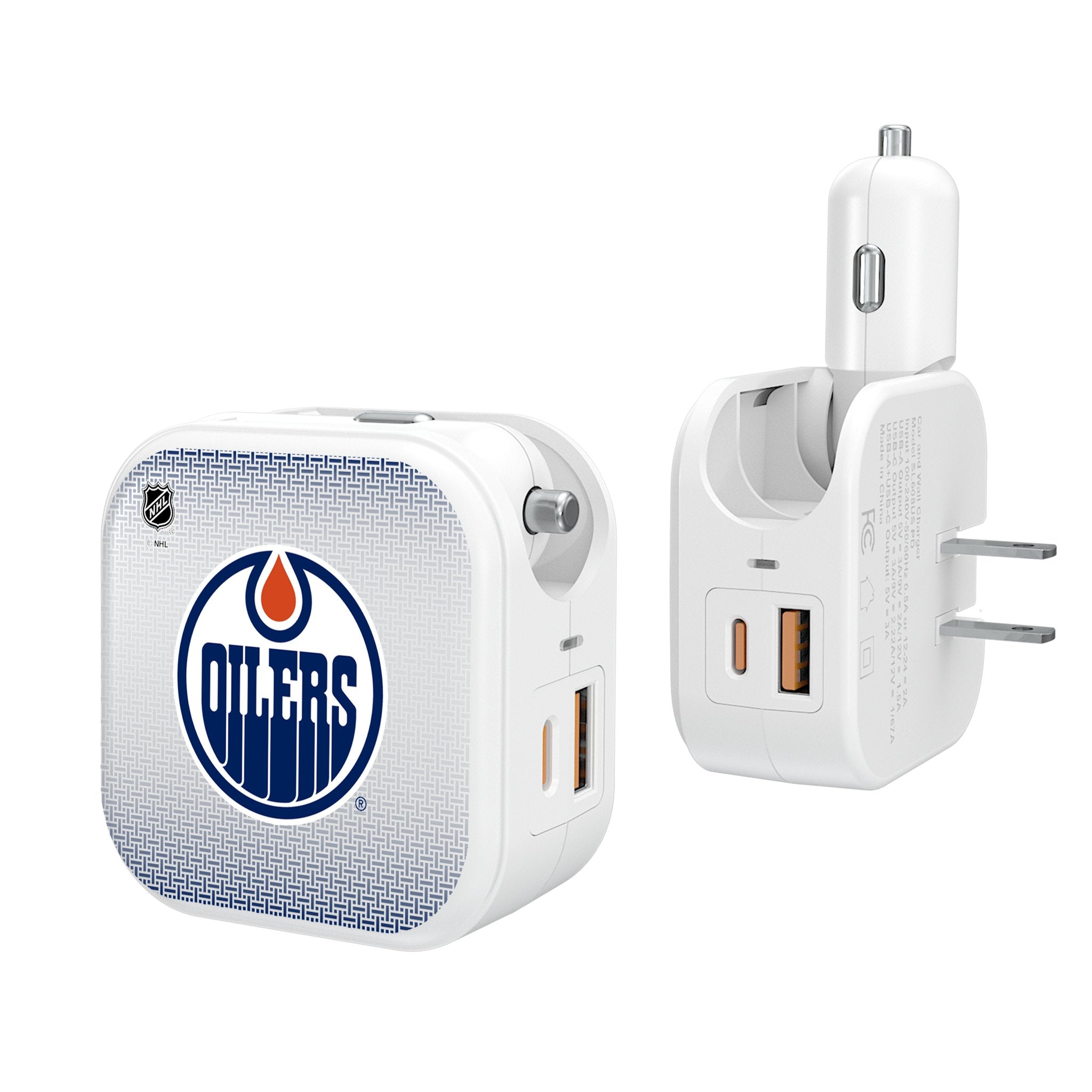 Edmonton Oilers Linen 2 in 1 USB Charger - Sports Gifts, Sports Memorabilia, Sports Collectibles, Fan Shop