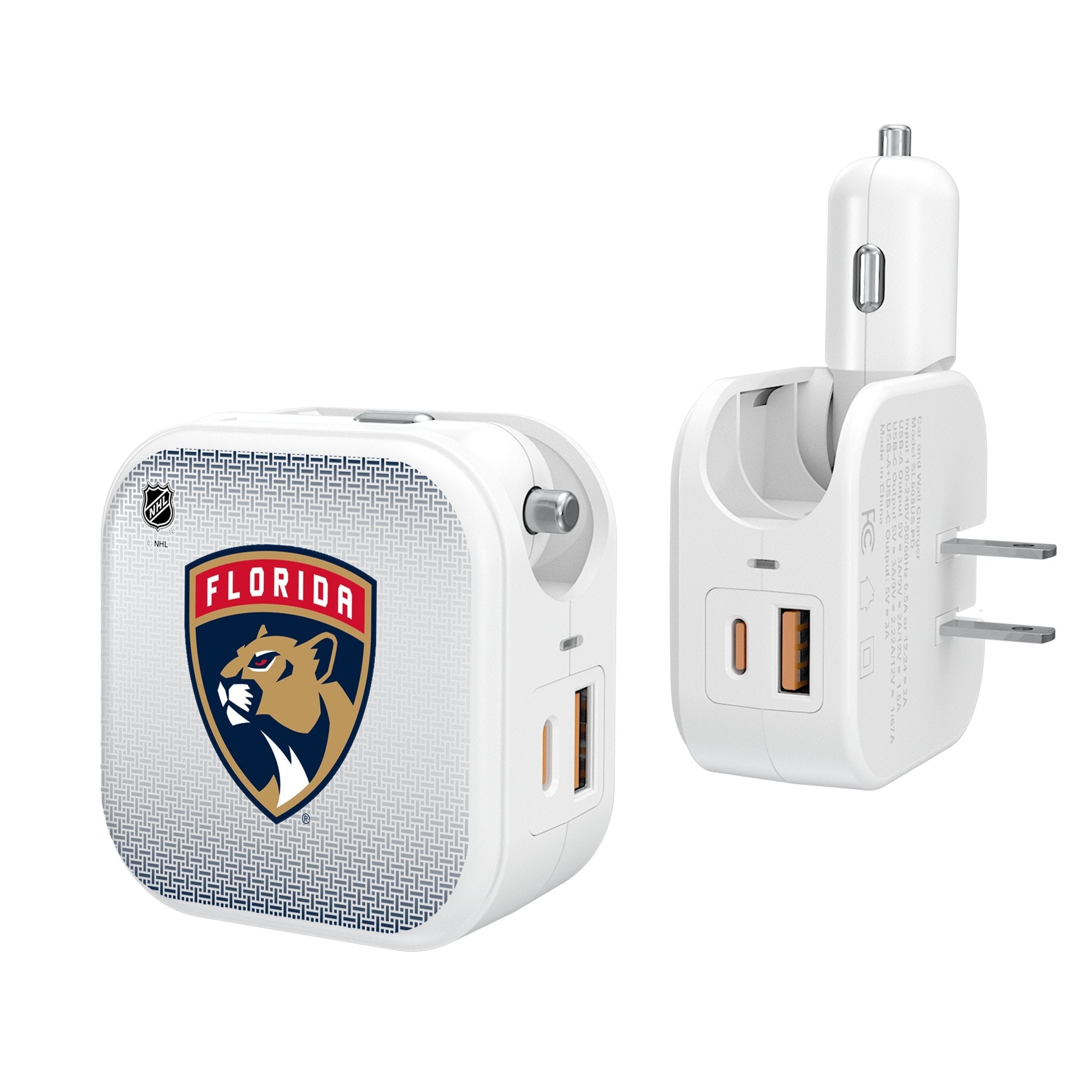 Florida Panthers Linen 2 in 1 USB Charger - Sports Gifts, Sports Memorabilia, Sports Collectibles, Fan Shop