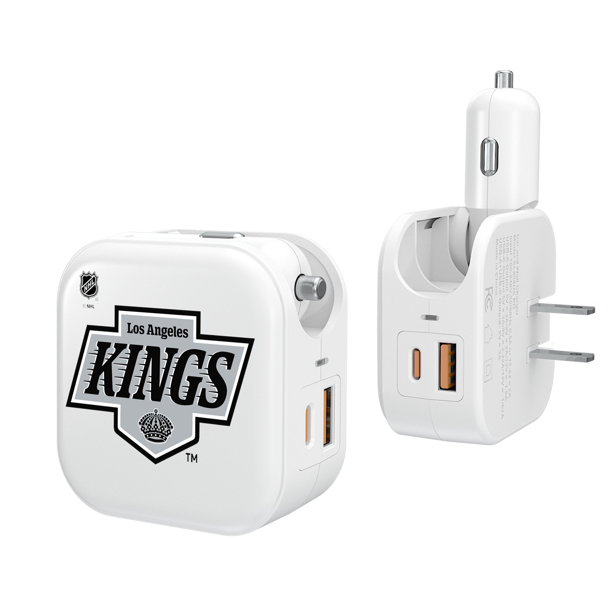LA Kings Insignia 2 in 1 USB Charger - Sports Gifts, Sports Memorabilia, Sports Collectibles, Fan Shop