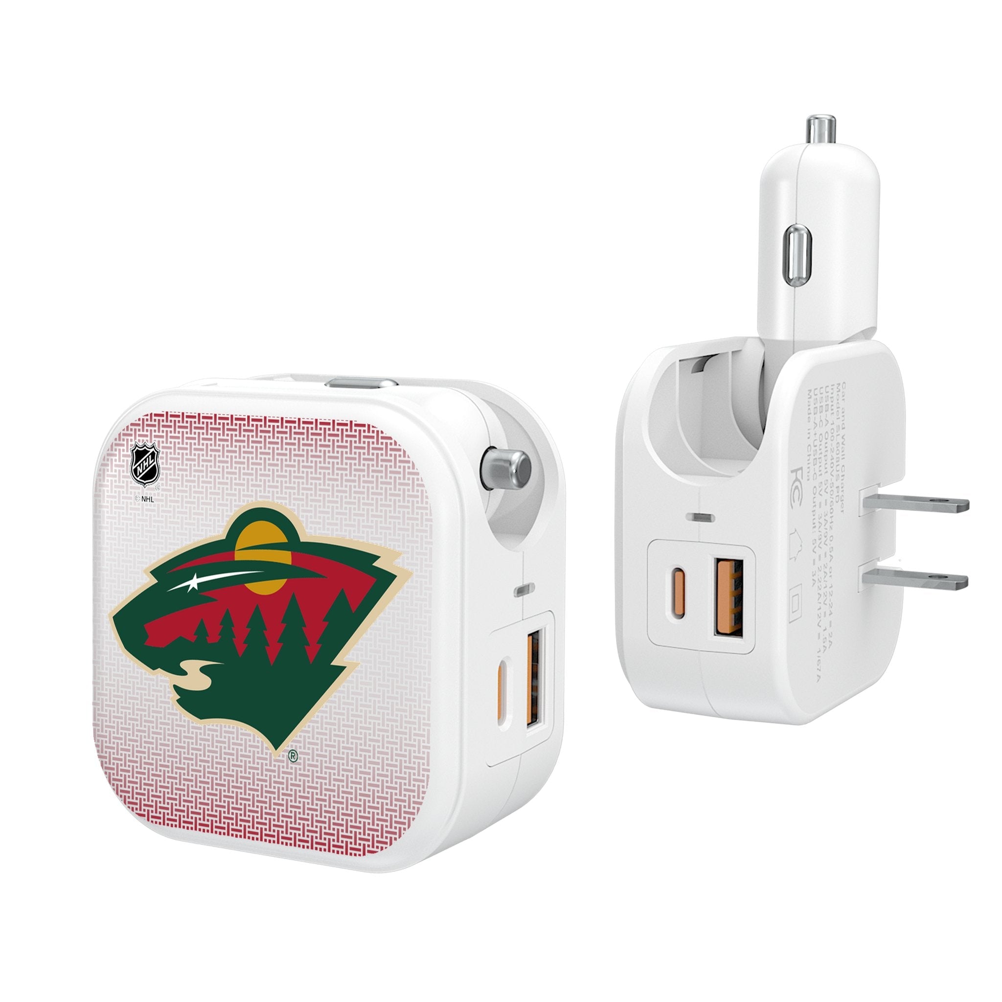 Minnesota Wild Linen 2 in 1 USB Charger - Sports Gifts, Sports Memorabilia, Sports Collectibles, Fan Shop