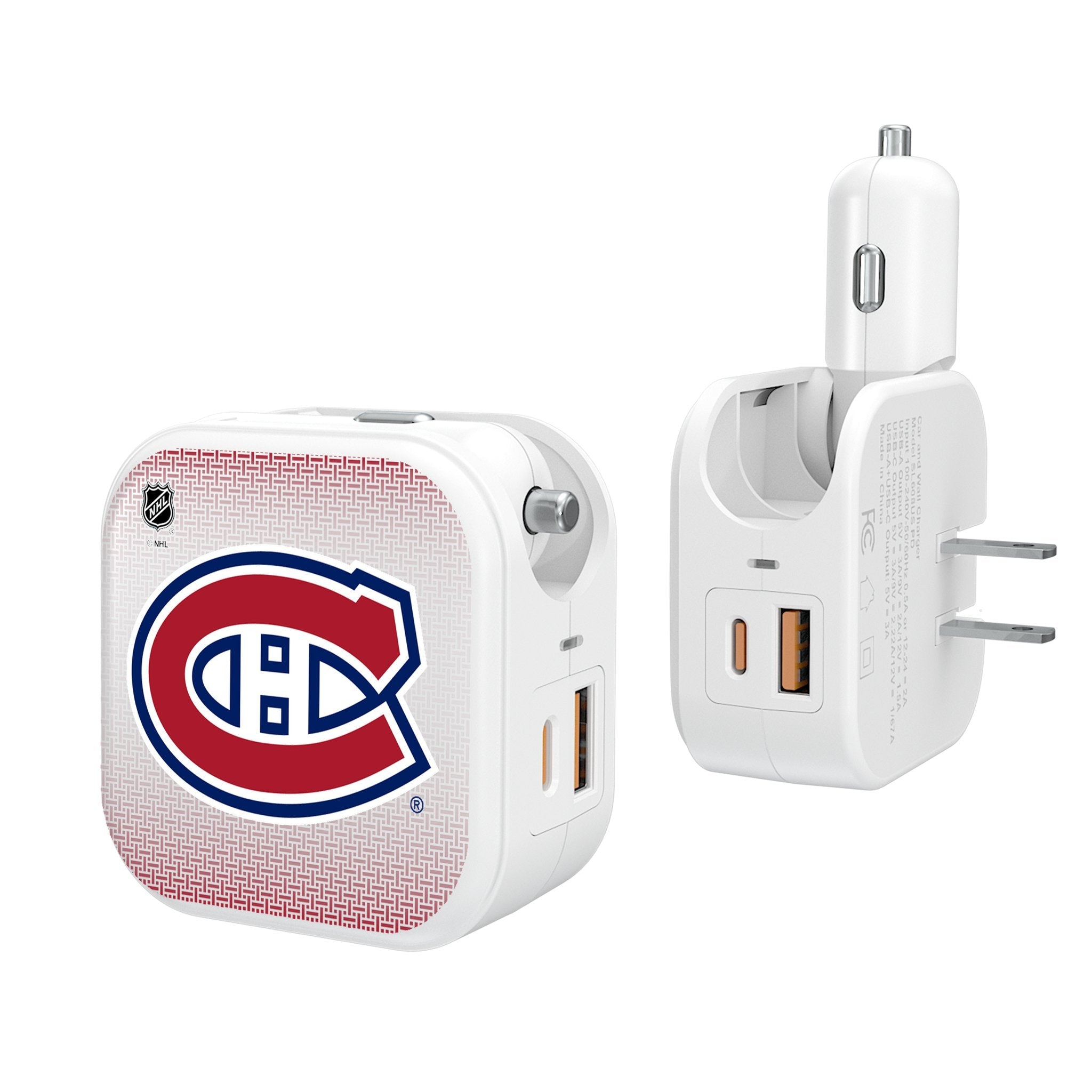 Montreal Canadiens Linen 2 in 1 USB Charger - Sports Gifts, Sports Memorabilia, Sports Collectibles, Fan Shop