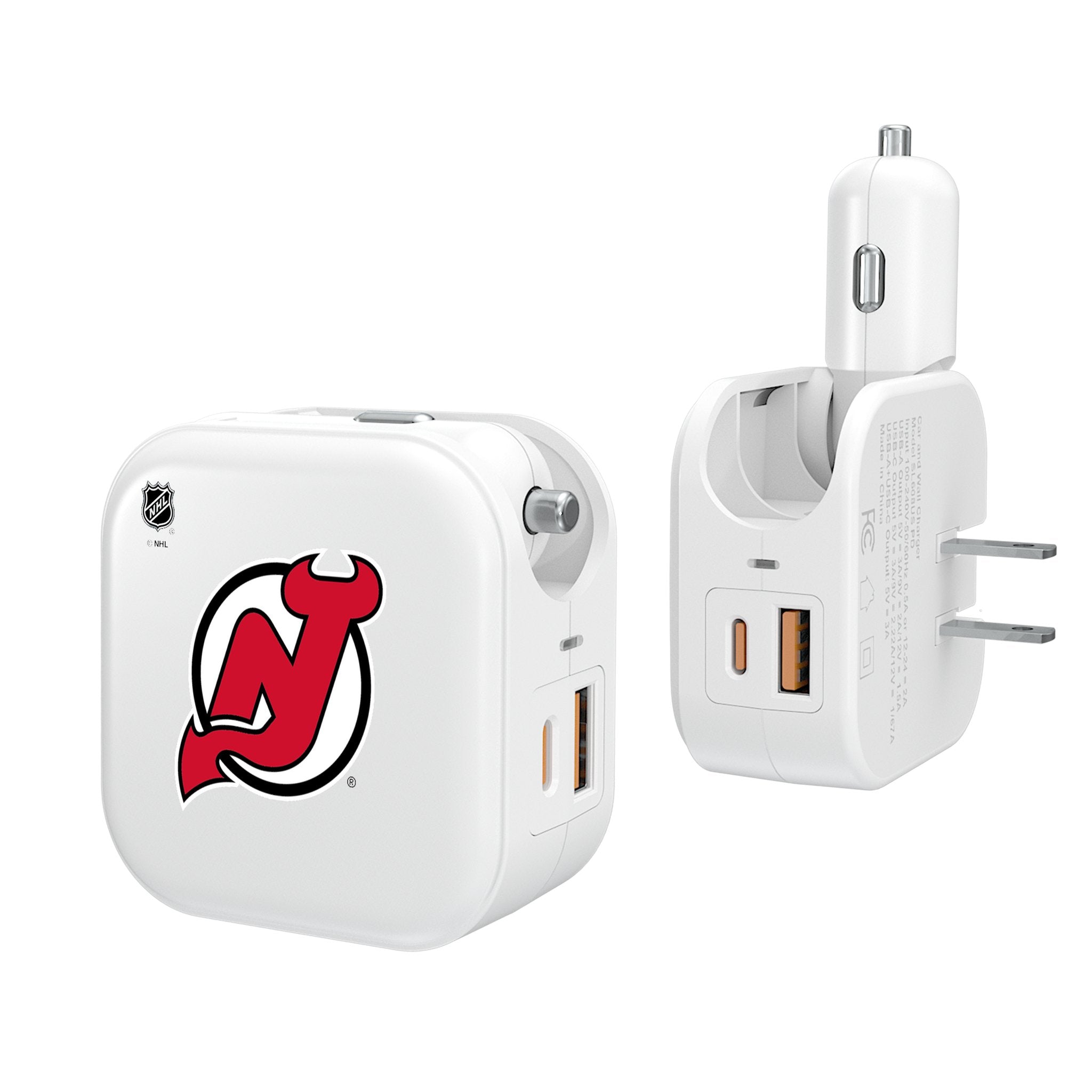 New Jersey Devils Insignia 2 in 1 USB Charger - Sports Gifts, Sports Memorabilia, Sports Collectibles, Fan Shop
