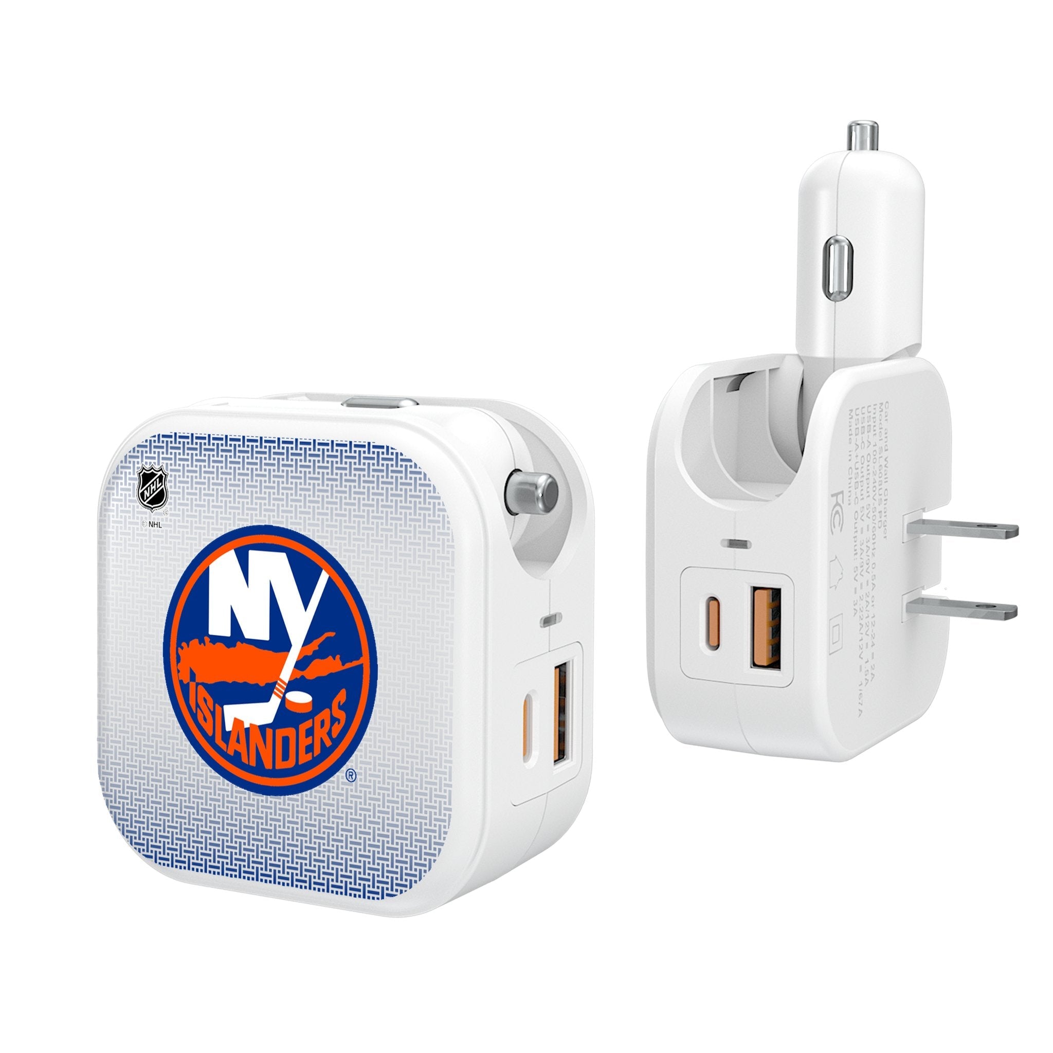 New York Islanders Linen 2 in 1 USB Charger - Sports Gifts, Sports Memorabilia, Sports Collectibles, Fan Shop