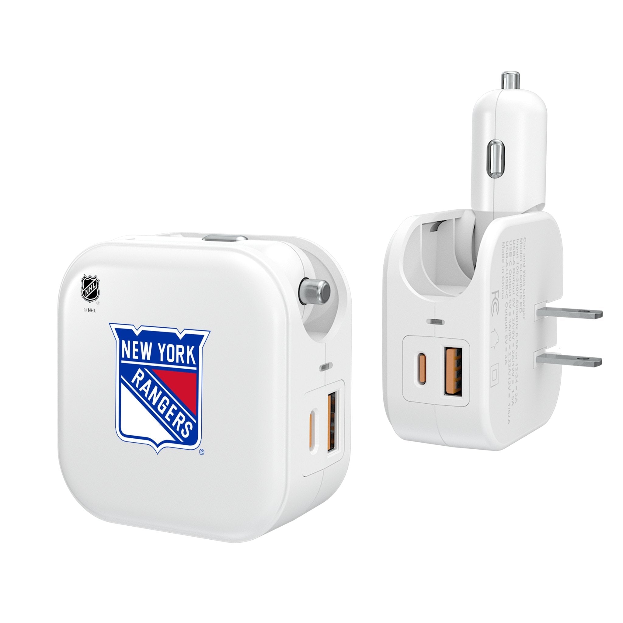 New York Rangers Insignia 2 in 1 USB Charger - Sports Gifts, Sports Memorabilia, Sports Collectibles, Fan Shop