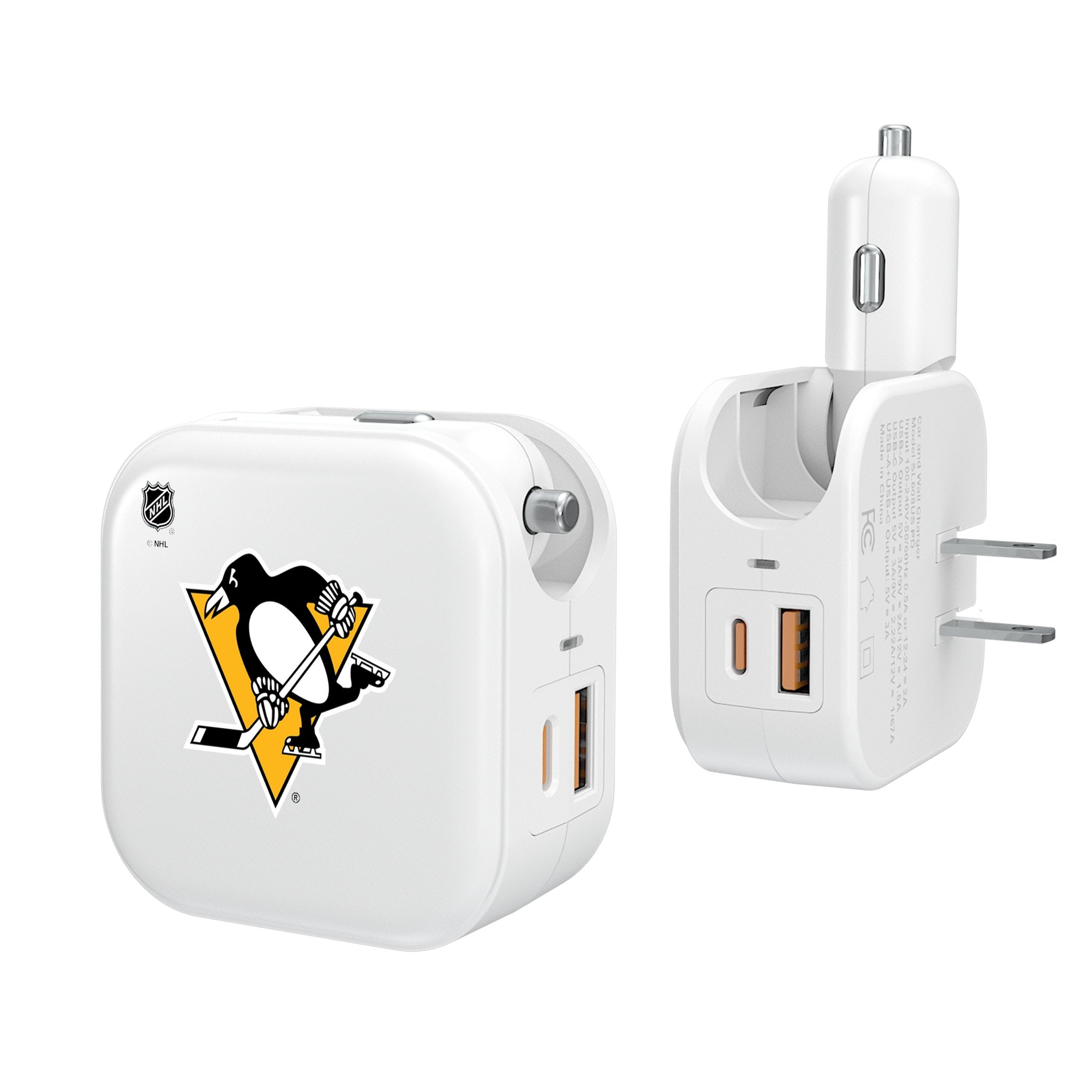 Pittsburgh Penguins Insignia 2 in 1 USB Charger - Sports Gifts, Sports Memorabilia, Sports Collectibles, Fan Shop