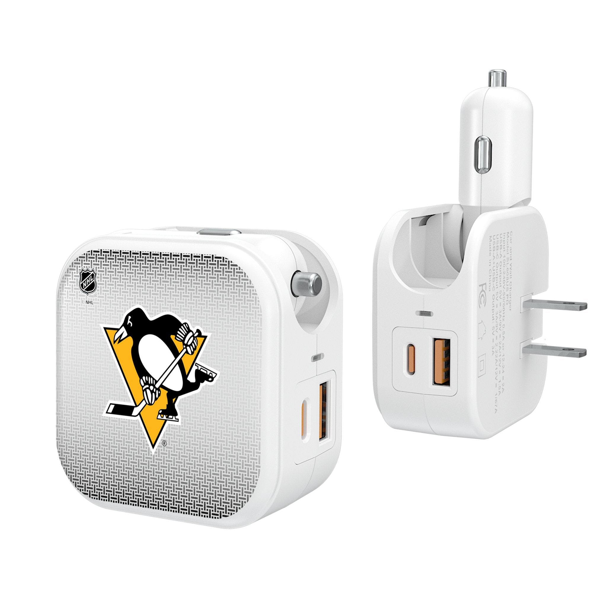 Pittsburgh Penguins Linen 2 in 1 USB Charger - Sports Gifts, Sports Memorabilia, Sports Collectibles, Fan Shop