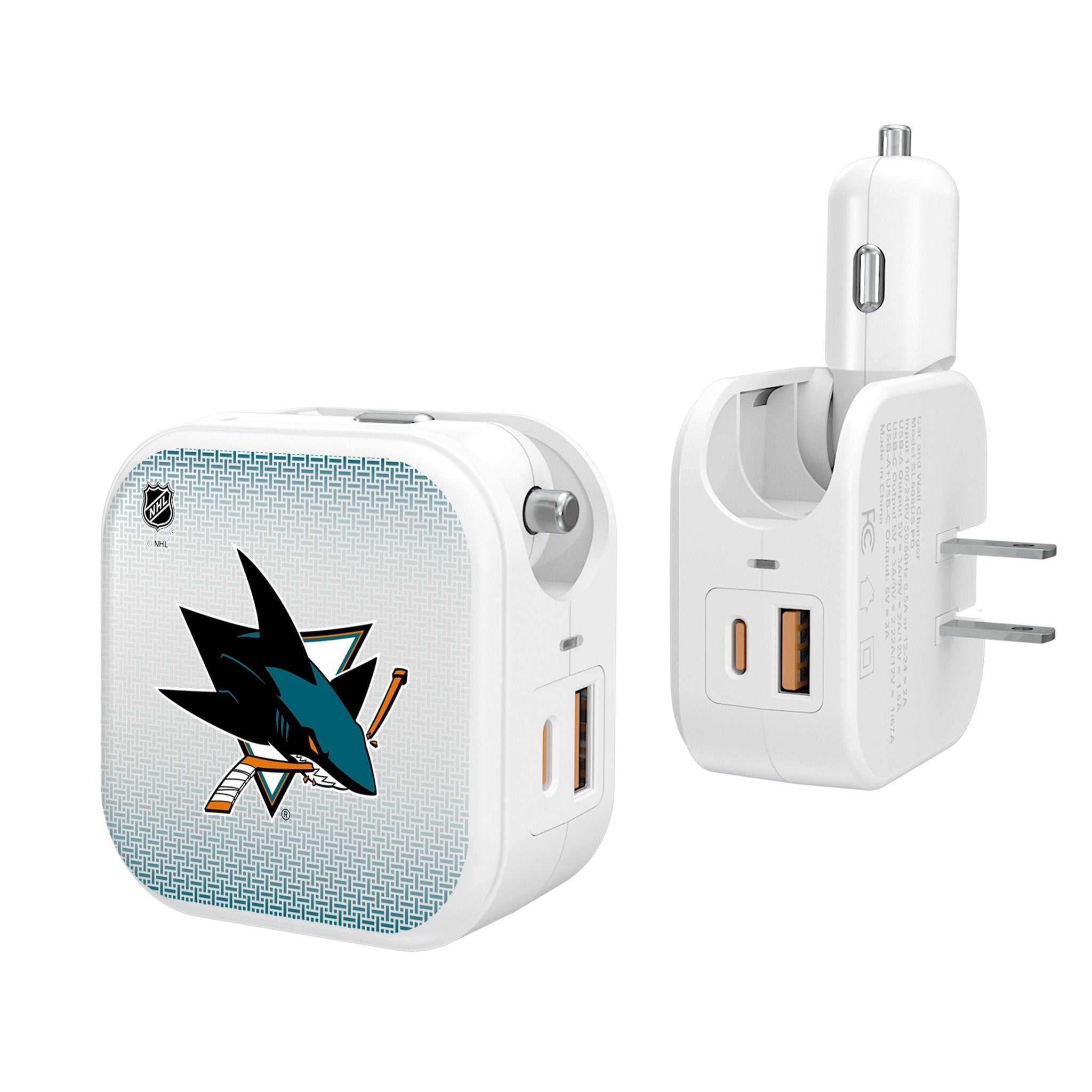 San Jose Sharks Linen 2 in 1 USB Charger - Sports Gifts, Sports Memorabilia, Sports Collectibles, Fan Shop
