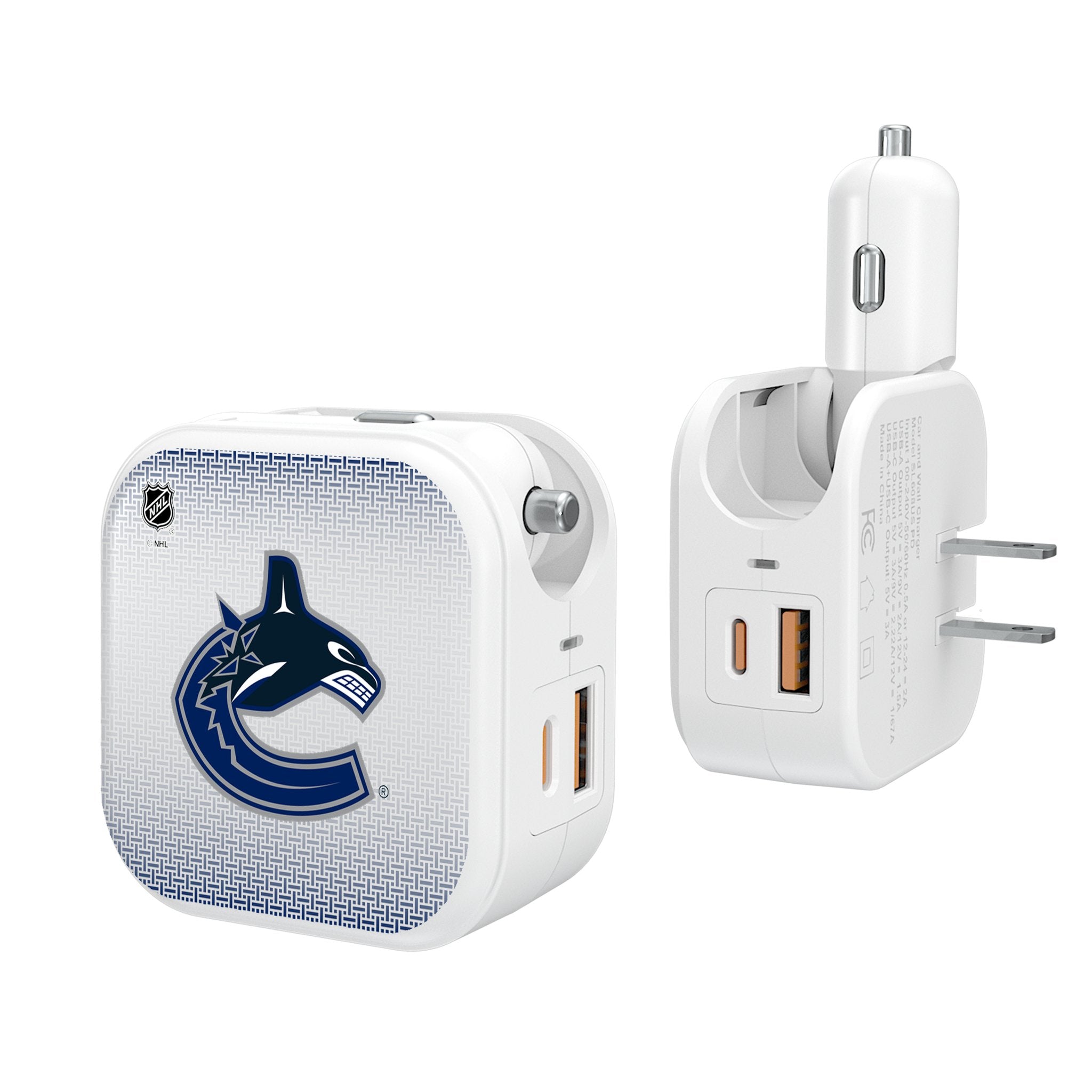 Vancouver Canucks Linen 2 in 1 USB Charger - Sports Gifts, Sports Memorabilia, Sports Collectibles, Fan Shop