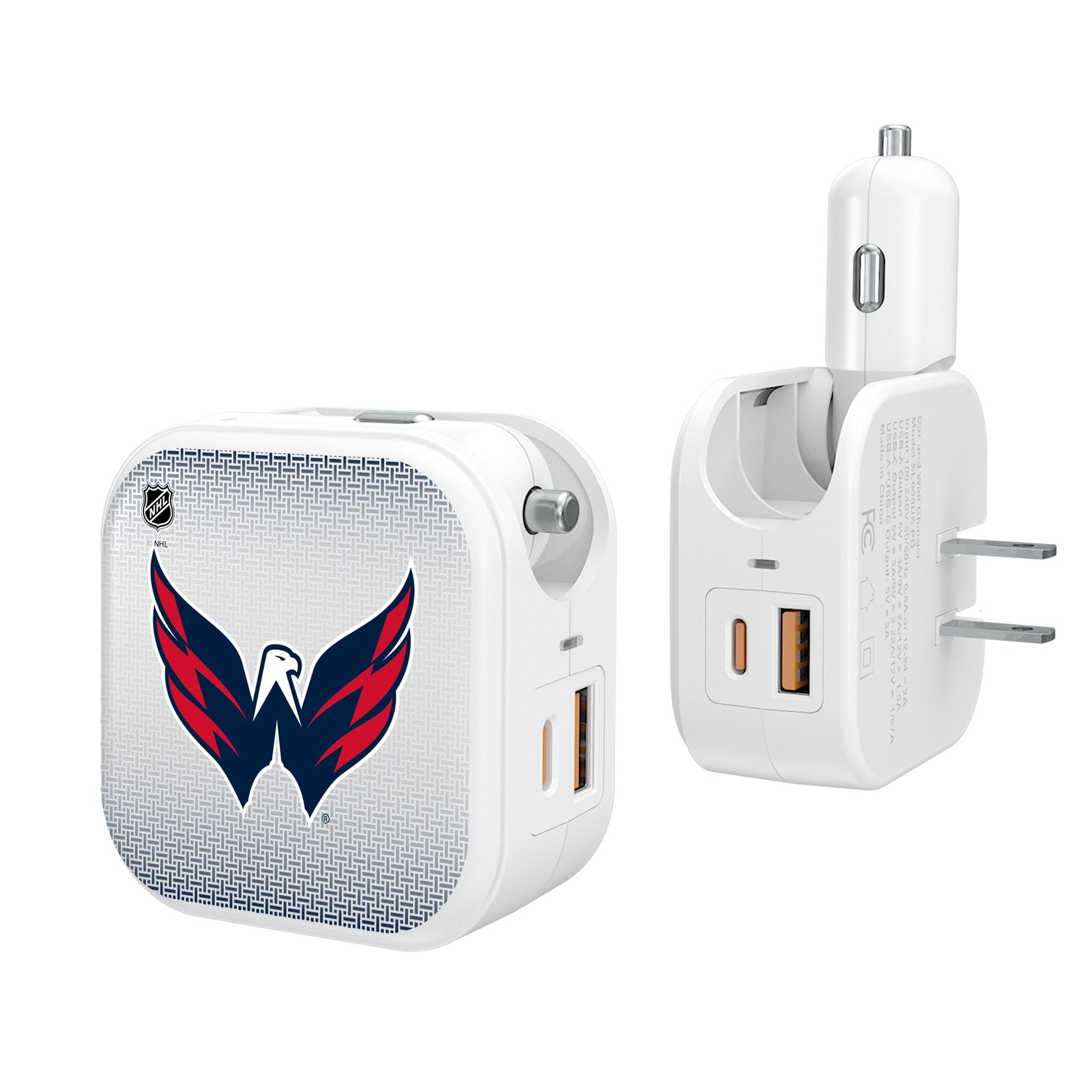 Washington Capitals Linen 2 in 1 USB Charger - Sports Gifts, Sports Memorabilia, Sports Collectibles, Fan Shop