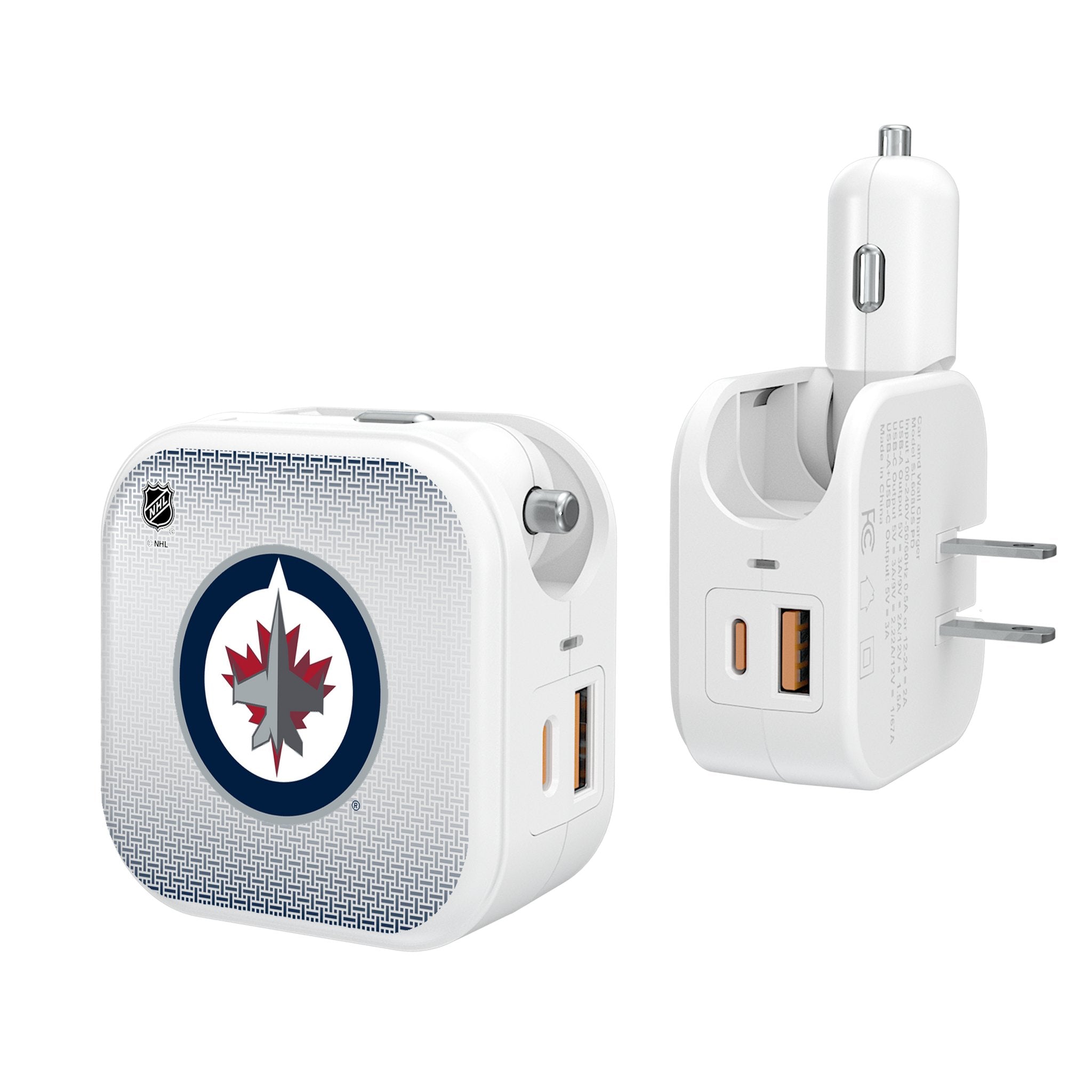 Winnipeg Jets Linen 2 in 1 USB Charger - Sports Gifts, Sports Memorabilia, Sports Collectibles, Fan Shop