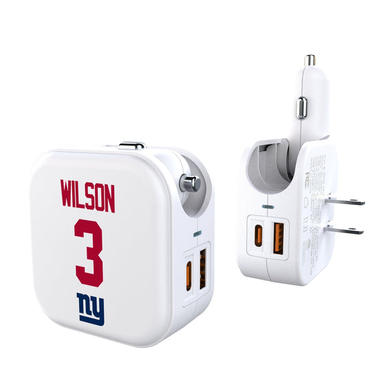 Russell Wilson New York Giants 3 Game Tactic 2 in 1 USB Charger - Sports Gifts, Sports Memorabilia, Sports Collectibles, Fan Shop
