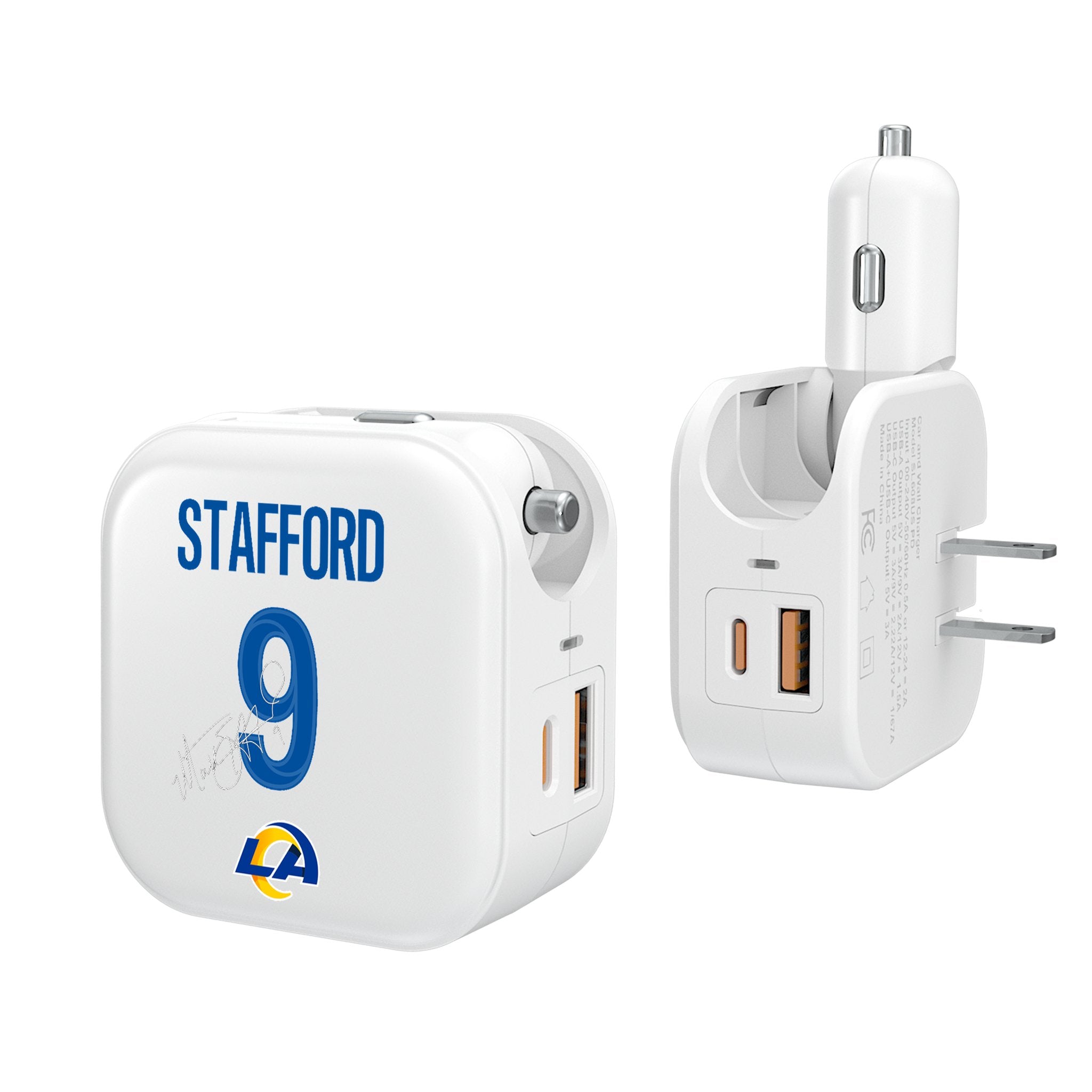 Matthew Stafford Los Angeles Rams 9 Ready 2 in 1 USB Charger - Sports Gifts, Sports Memorabilia, Sports Collectibles, Fan Shop