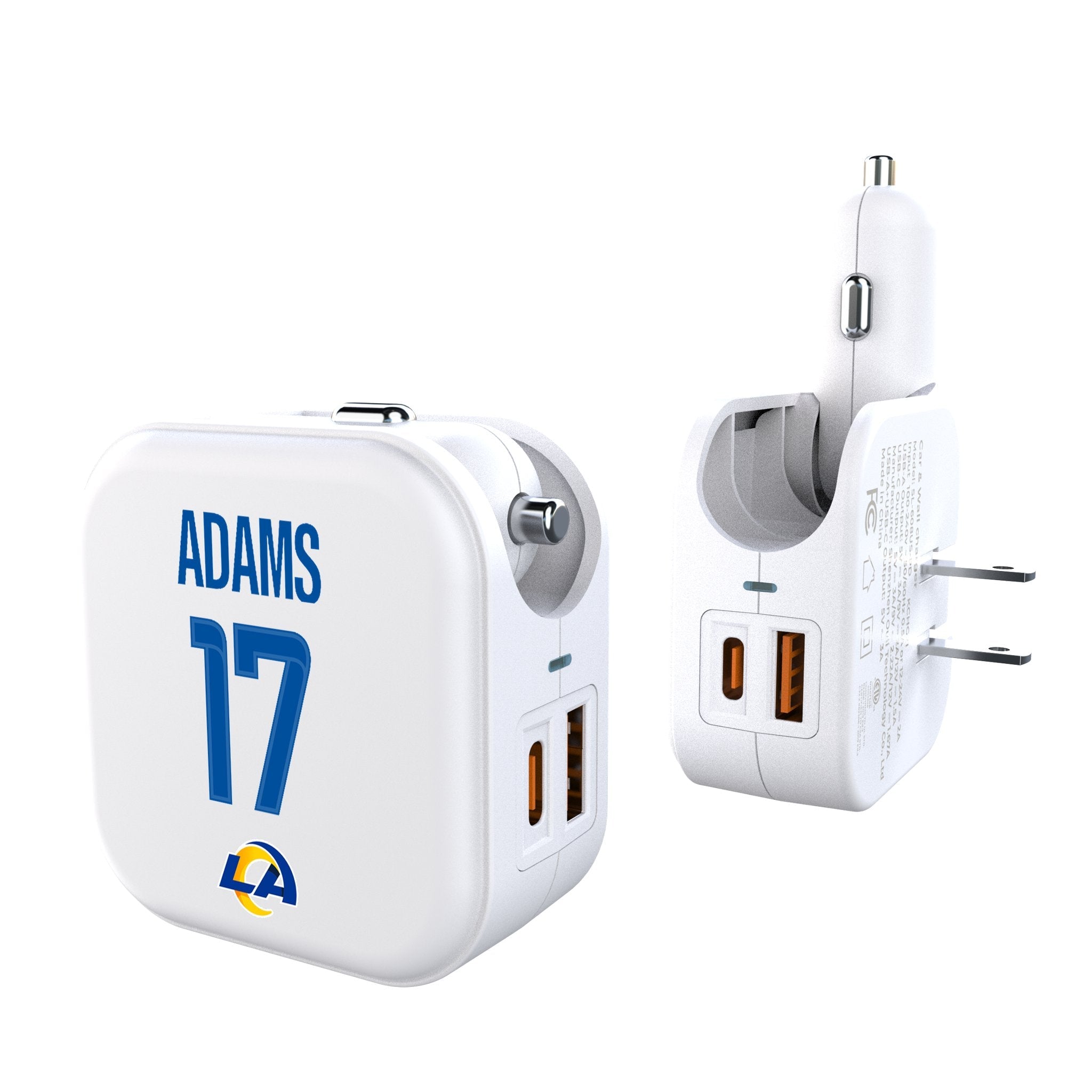 Davante Adams Los Angeles Rams 17 Game Tactic 2 in 1 USB Charger - Sports Gifts, Sports Memorabilia, Sports Collectibles, Fan Shop