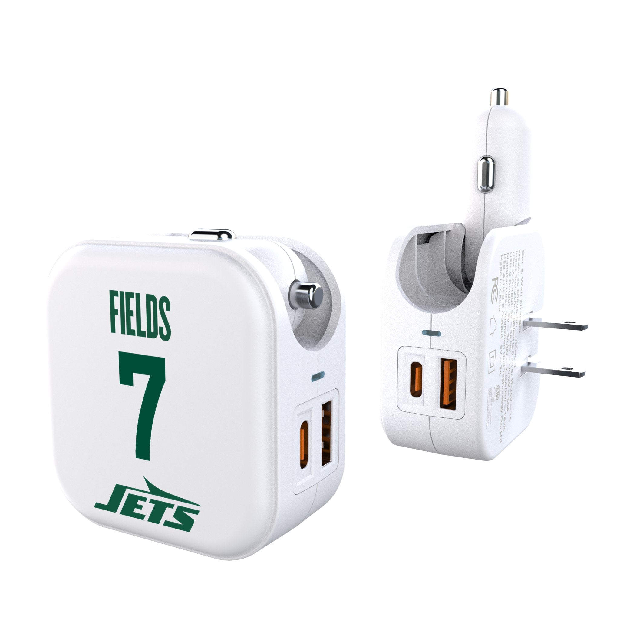 Justin Fields New York Jets 7 Game Tactic 2 in 1 USB Charger - Sports Gifts, Sports Memorabilia, Sports Collectibles, Fan Shop