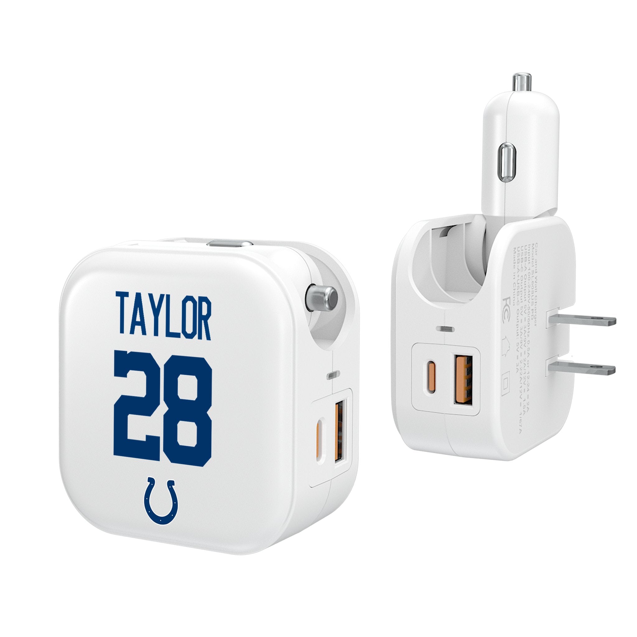 Jonathan Taylor Indianapolis Colts 28 Ready 2 in 1 USB Charger - Sports Gifts, Sports Memorabilia, Sports Collectibles, Fan Shop