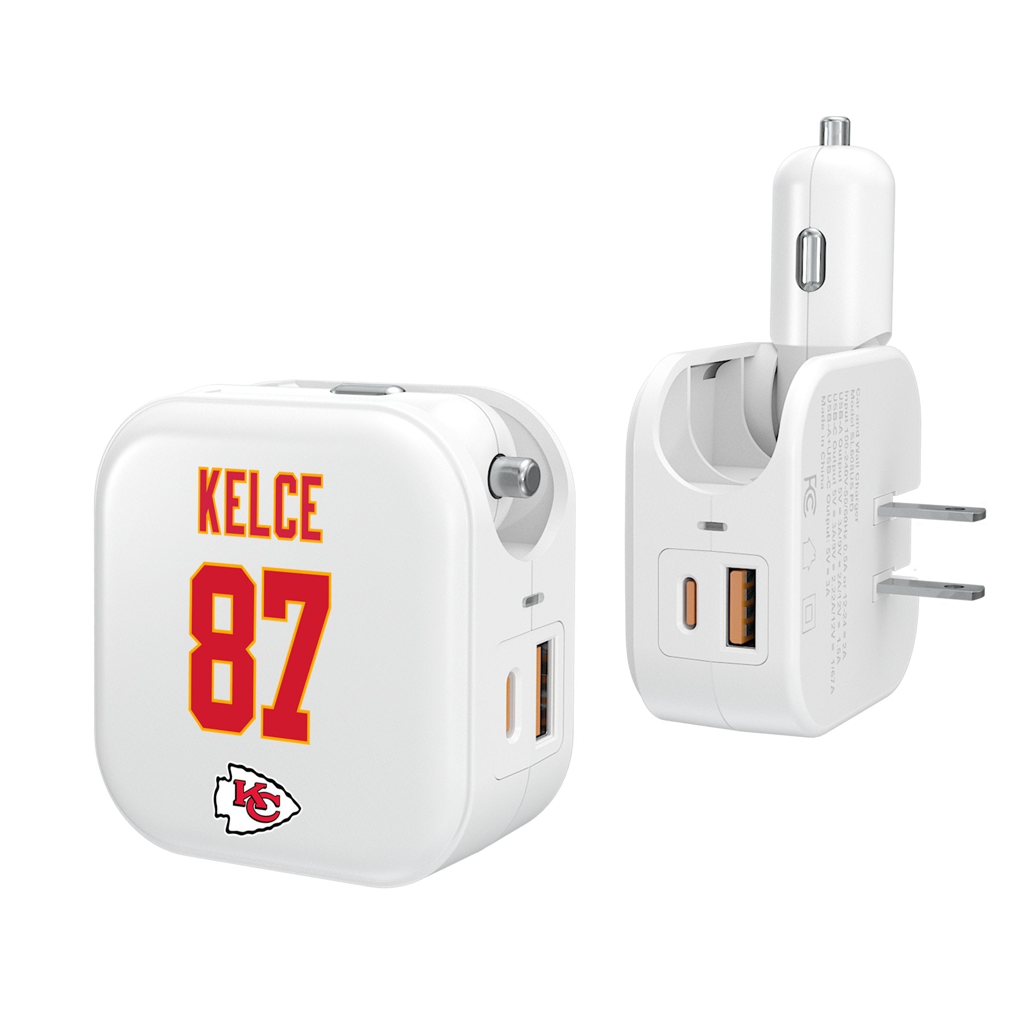 Travis Kelce Kansas City Chiefs 87 Ready 2 in 1 USB Charger - Sports Gifts, Sports Memorabilia, Sports Collectibles, Fan Shop