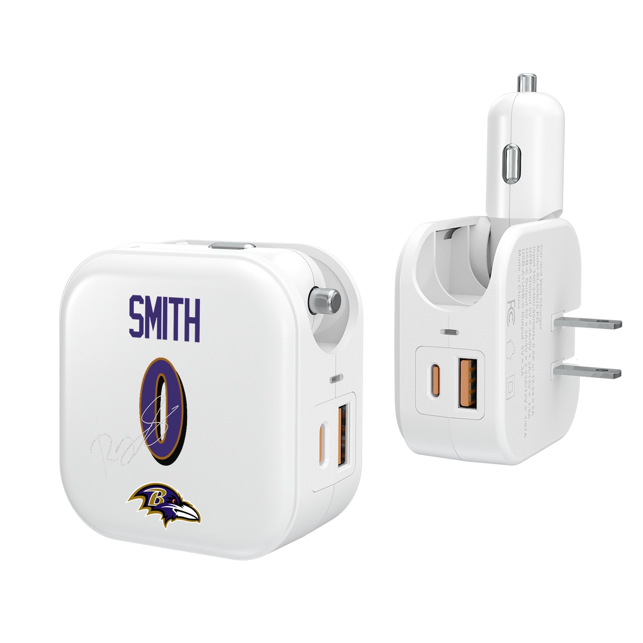 Roquan Smith Baltimore Ravens 0 Ready 2 in 1 USB Charger - Sports Gifts, Sports Memorabilia, Sports Collectibles, Fan Shop