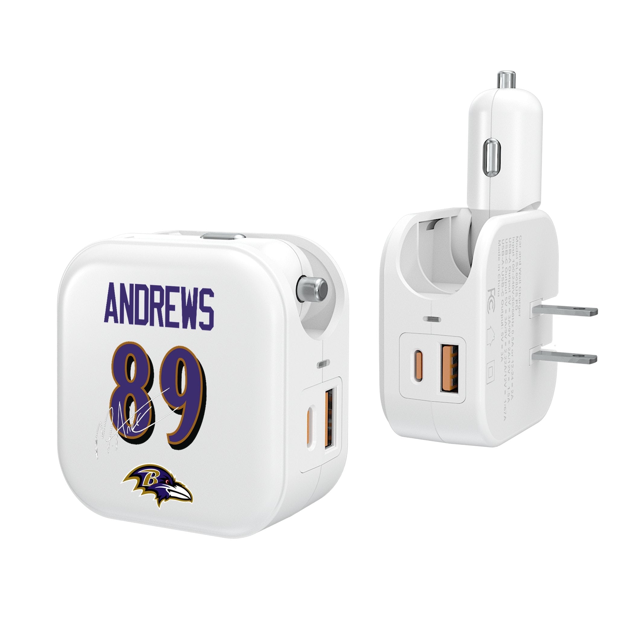 Mark Andrews Baltimore Ravens 89 Ready 2 in 1 USB Charger - Sports Gifts, Sports Memorabilia, Sports Collectibles, Fan Shop